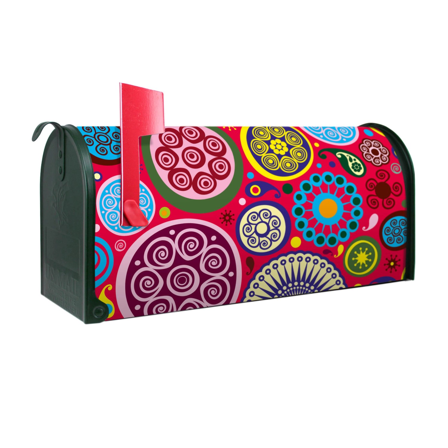 Banjado Amerikanischer Briefkasten Grün 48x22x16cm US Mailbox Letterbox Postkasten Stahl Pulverbeschichtet Motiv Retro Kreise Banjado Amerikanischer Briefkasten Grün 48x22x16cm US Mailbox Letterbox Postkasten Stahl Pulverbeschichtet Motiv Retro Kreise von Banjado