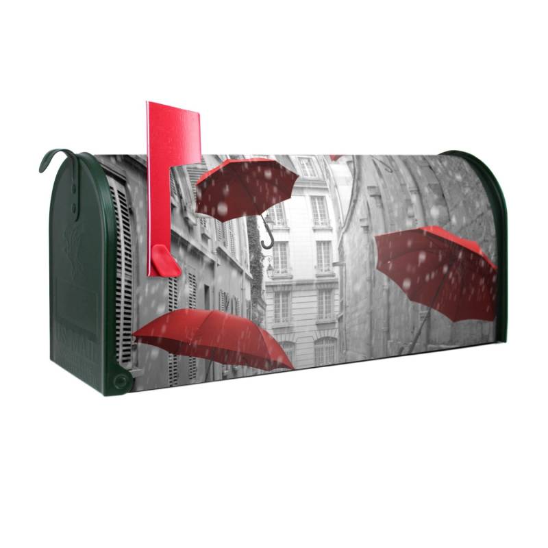 Banjado Amerikanischer Briefkasten Grün 48x22x16cm US Mailbox Letterbox Postkasten Stahl Pulverbeschichtet Motiv Rote Schirme Banjado Amerikanischer Briefkasten Grün 48x22x16cm US Mailbox Letterbox Postkasten Stahl Pulverbeschichtet Motiv Rote Schirme von Banjado