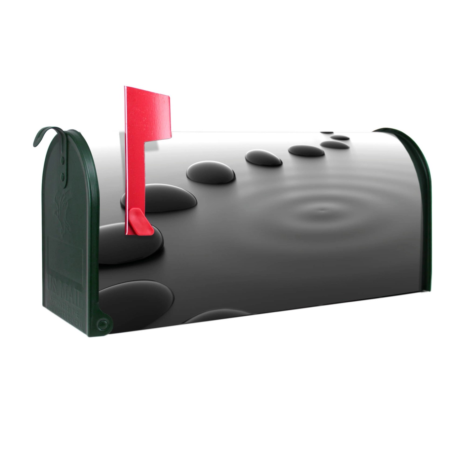 Banjado Amerikanischer Briefkasten Grün 48x22x16cm US Mailbox Letterbox Postkasten Stahl Pulverbeschichtet Motiv Schwarze Steine Banjado Amerikanischer Briefkasten Grün 48x22x16cm US Mailbox Letterbox Postkasten Stahl Pulverbeschichtet Motiv Schwarze Steine von Banjado