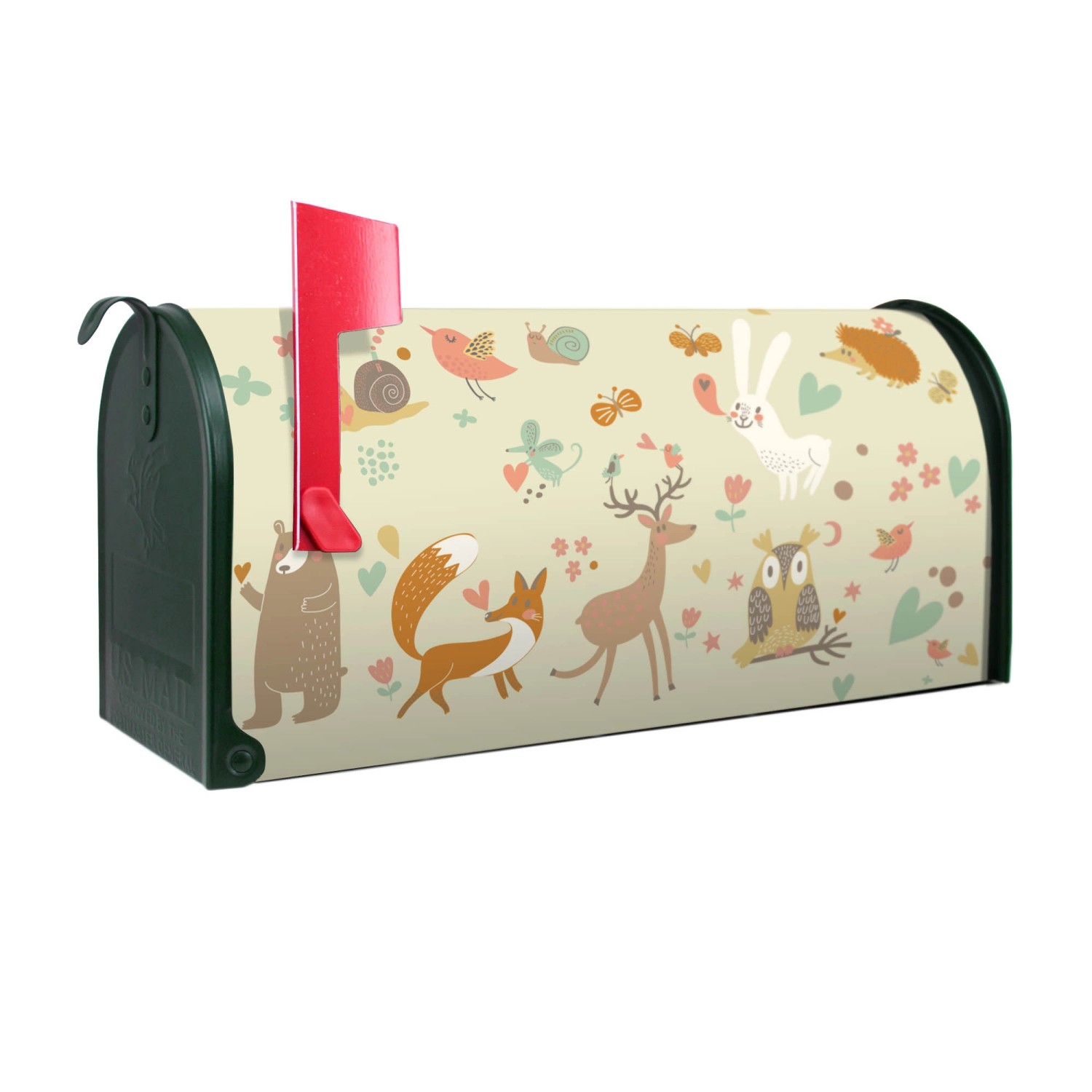 Banjado Amerikanischer Briefkasten Grün 48x22x16cm US Mailbox Letterbox Postkasten Stahl Pulverbeschichtet Motiv Waldtiere Banjado Amerikanischer Briefkasten Grün 48x22x16cm US Mailbox Letterbox Postkasten Stahl Pulverbeschichtet Motiv Waldtiere von Banjado