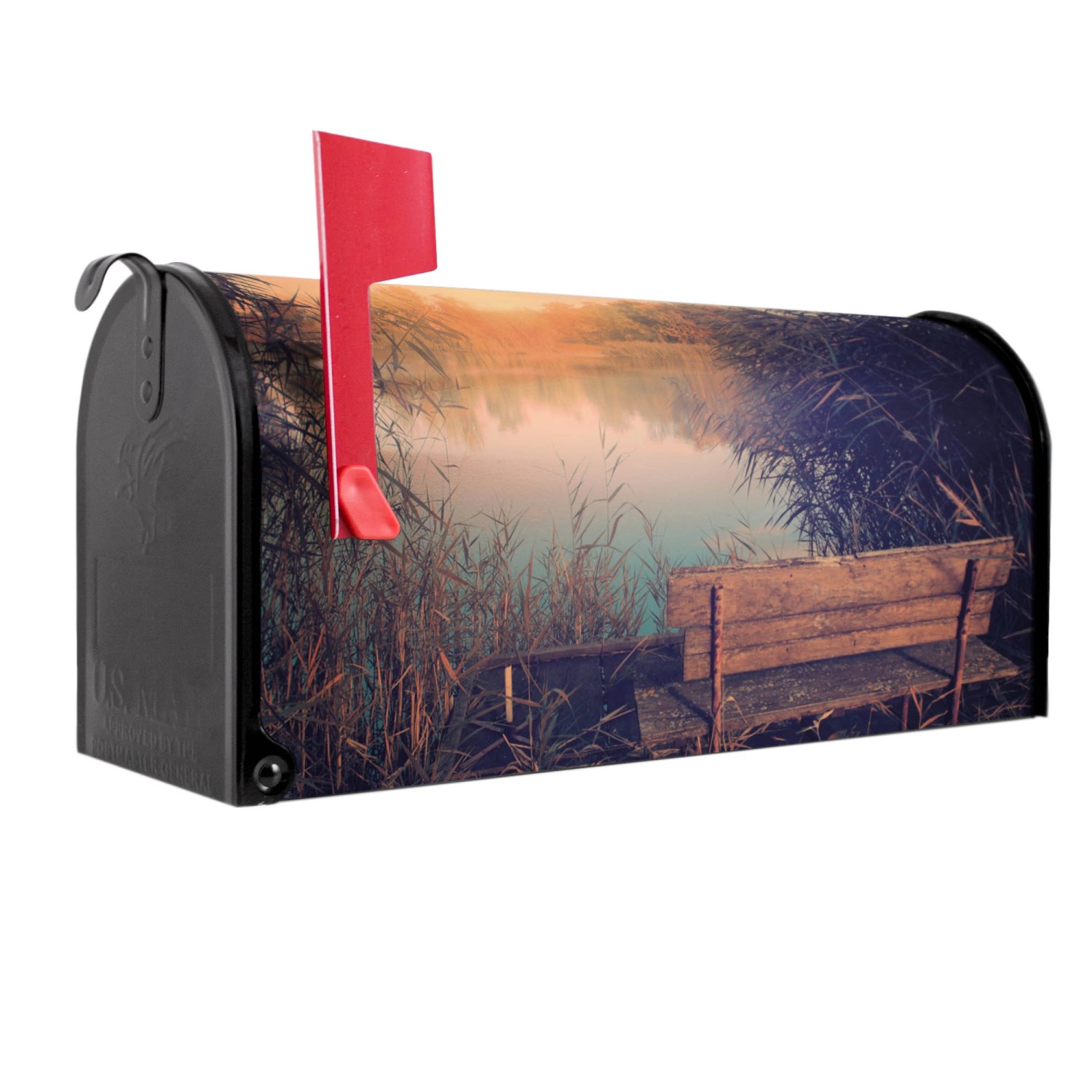 Banjado Amerikanischer Briefkasten Schwarz 48x22x16cm US Mailbox Letterbox Postkasten Stahl Pulverbeschichtet Motiv Bank Am See Banjado Amerikanischer Briefkasten Schwarz 48x22x16cm US Mailbox Letterbox Postkasten Stahl Pulverbeschichtet Motiv Bank Am See von Banjado