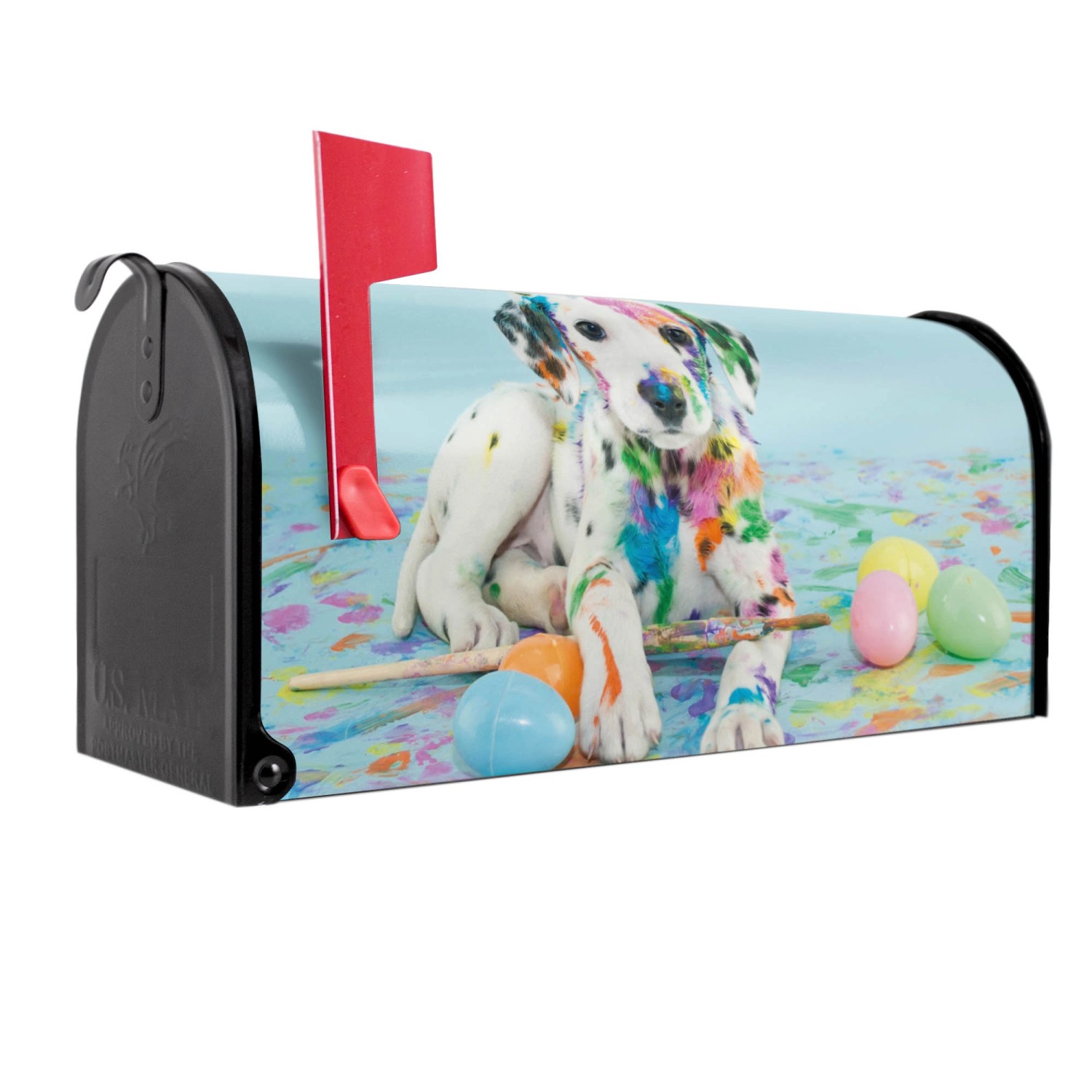 Banjado Amerikanischer Briefkasten Schwarz 48x22x16cm US Mailbox Letterbox Postkasten Stahl Pulverbeschichtet Motiv Bunter Dalmatiner Banjado Amerikanischer Briefkasten Schwarz 48x22x16cm US Mailbox Letterbox Postkasten Stahl Pulverbeschichtet Motiv Bunter Dalmatiner von Banjado