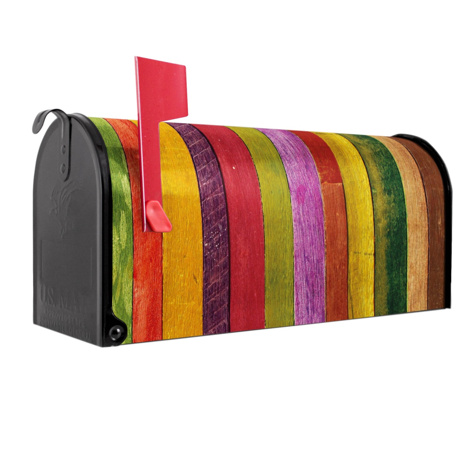 Banjado Amerikanischer Briefkasten Schwarz 48x22x16cm US Mailbox Letterbox Postkasten Stahl Pulverbeschichtet Motiv Holz Collage Bunt Banjado Amerikanischer Briefkasten Schwarz 48x22x16cm US Mailbox Letterbox Postkasten Stahl Pulverbeschichtet Motiv Holz Collage Bunt von Banjado