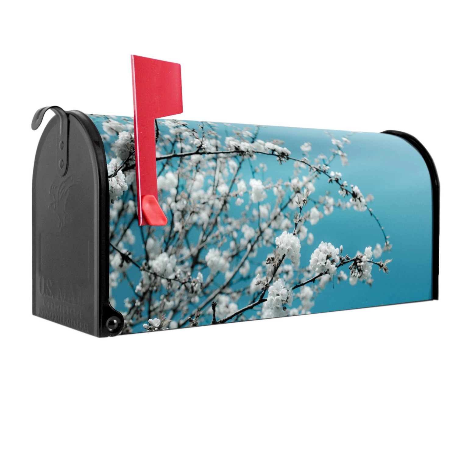 Banjado Amerikanischer Briefkasten Schwarz 48x22x16cm US Mailbox Letterbox Postkasten Stahl Pulverbeschichtet Motiv Weiße Kirschblüten Banjado Amerikanischer Briefkasten Schwarz 48x22x16cm US Mailbox Letterbox Postkasten Stahl Pulverbeschichtet Motiv Weiße Kirschblüten von Banjado
