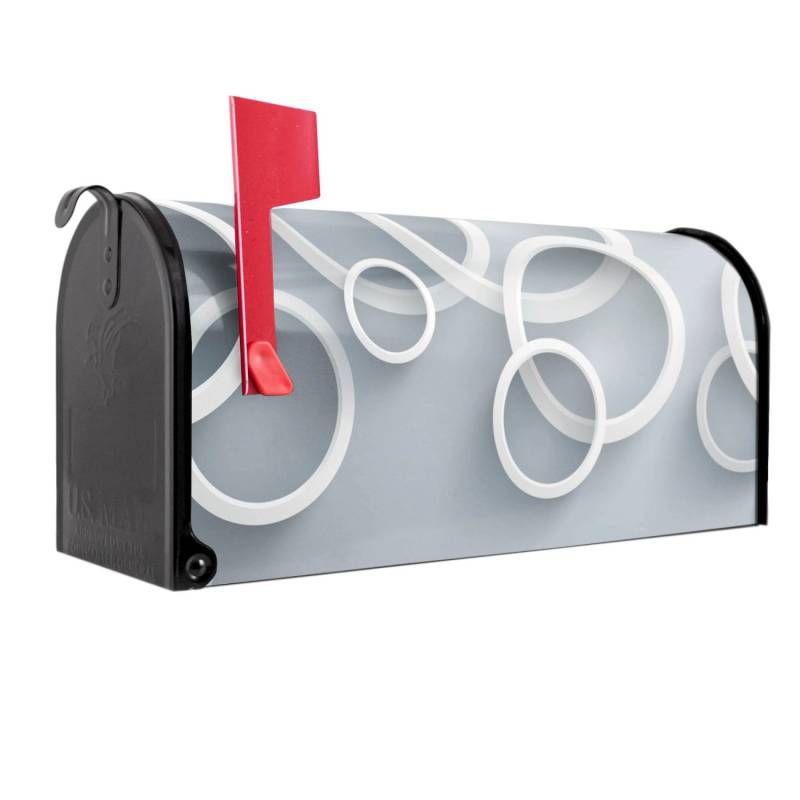 Banjado Amerikanischer Briefkasten Schwarz 48x22x16cm US Mailbox Letterbox Postkasten Stahl Pulverbeschichtet Motiv Weiße Ringe Banjado Amerikanischer Briefkasten Schwarz 48x22x16cm US Mailbox Letterbox Postkasten Stahl Pulverbeschichtet Motiv Weiße Ringe von Banjado