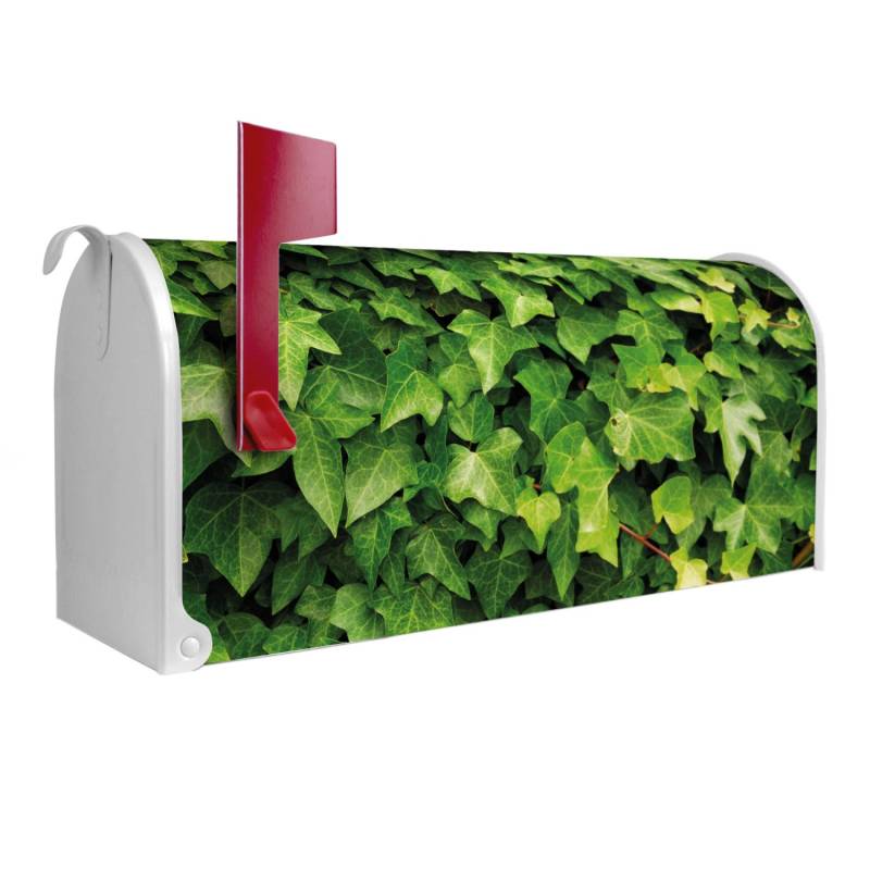 Banjado Amerikanischer Briefkasten Weiß 48x22x16cm US Mailbox Letterbox Postkasten Stahl Pulverbeschichtet Motiv Efeu von Banjado