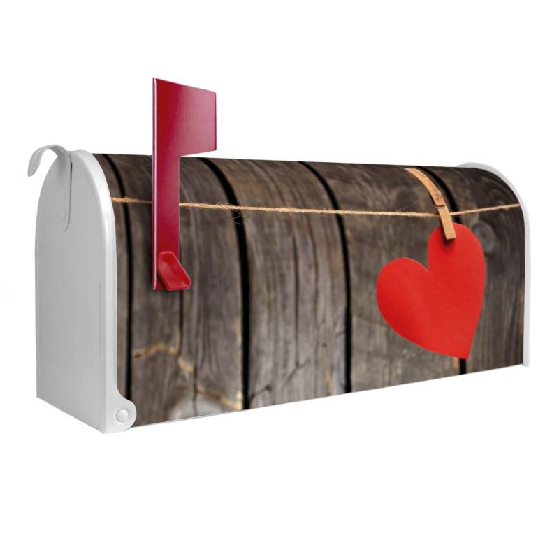 Banjado Amerikanischer Briefkasten Weiß 48x22x16cm US Mailbox Letterbox Postkasten Stahl Pulverbeschichtet Motiv Kurznachricht von Banjado