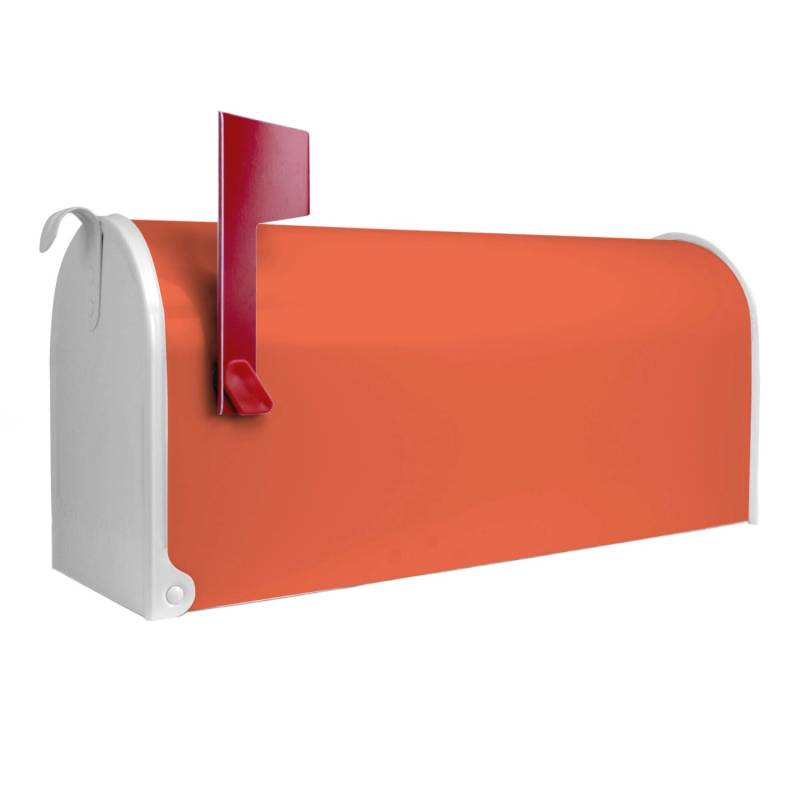 Banjado Amerikanischer Briefkasten Weiß 48x22x16cm US Mailbox Letterbox Postkasten Stahl Pulverbeschichtet Motiv Orange von Banjado