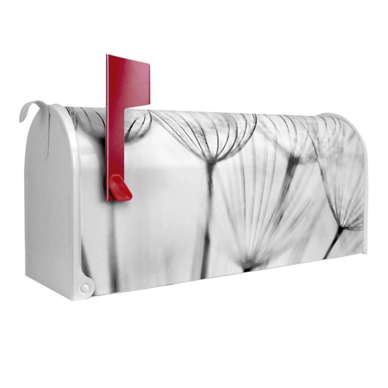 Banjado Amerikanischer Briefkasten Weiß 48x22x16cm US Mailbox Letterbox Postkasten Stahl Pulverbeschichtet Motiv Pusteblumen Sw von Banjado