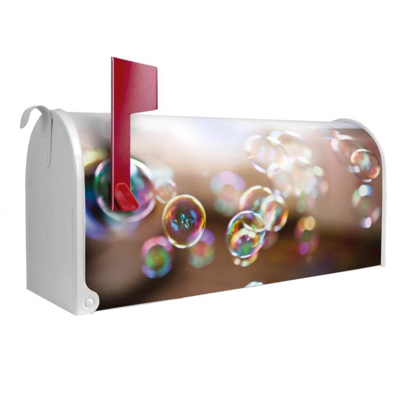 Banjado Amerikanischer Briefkasten Weiß 48x22x16cm US Mailbox Letterbox Postkasten Stahl Pulverbeschichtet Motiv Seifenblasen von Banjado