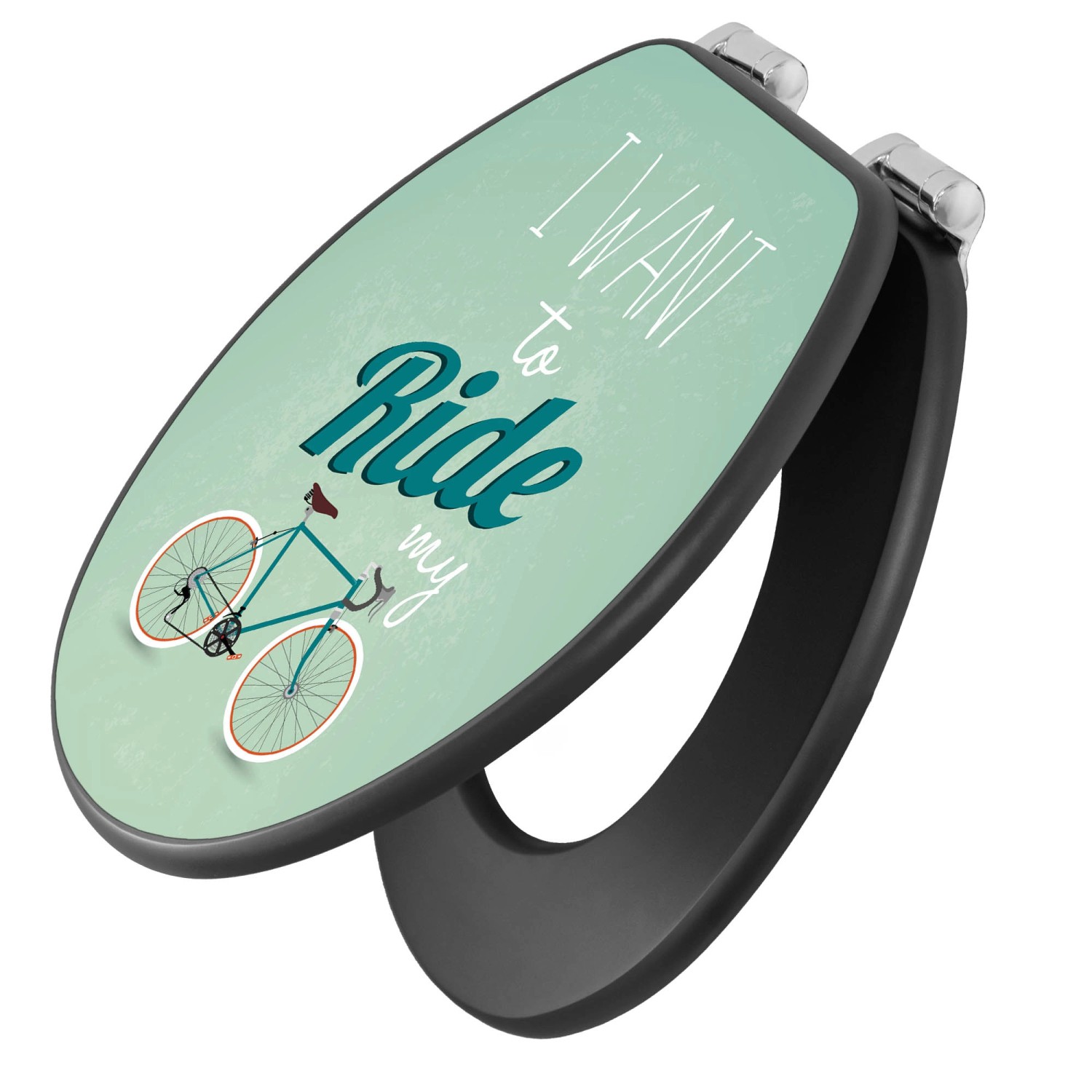 Banjado Anthrazit Toilettendeckel Mit Absenkautomatik WC-Sitz Soft Close Hygienischer Klodeckel MDF Mit Motiv I Want To Ride My Bike Banjado Anthrazit Toilettendeckel Mit Absenkautomatik WC-Sitz Soft Close Hygienischer Klodeckel MDF Mit Motiv I Want To Ride My Bike von Banjado
