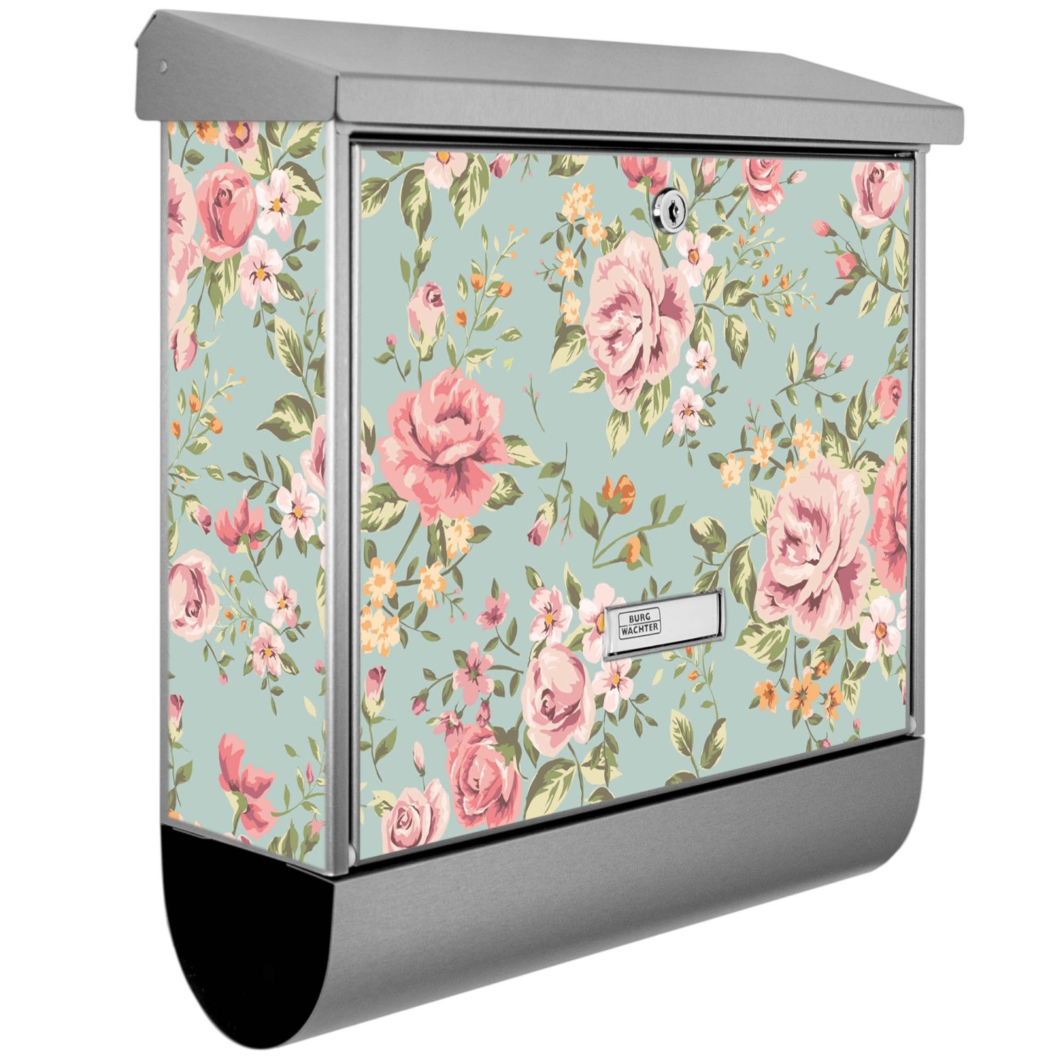 Banjado Briefkasten Edelstahl 38x39x12cm Mit Zeitungsfach Inkl. Montagematerial Motiv Altrosa Blume Banjado Briefkasten Edelstahl 38x39x12cm Mit Zeitungsfach Inkl. Montagematerial Motiv Altrosa Blume von Banjado