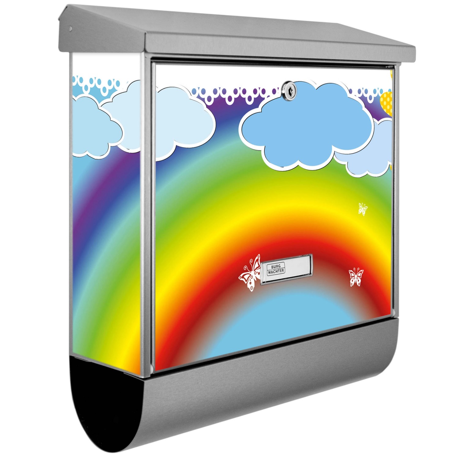 Banjado Briefkasten Edelstahl 38x39x12cm Mit Zeitungsfach Inkl. Montagematerial Motiv Regenbogen Banjado Briefkasten Edelstahl 38x39x12cm Mit Zeitungsfach Inkl. Montagematerial Motiv Regenbogen von Banjado