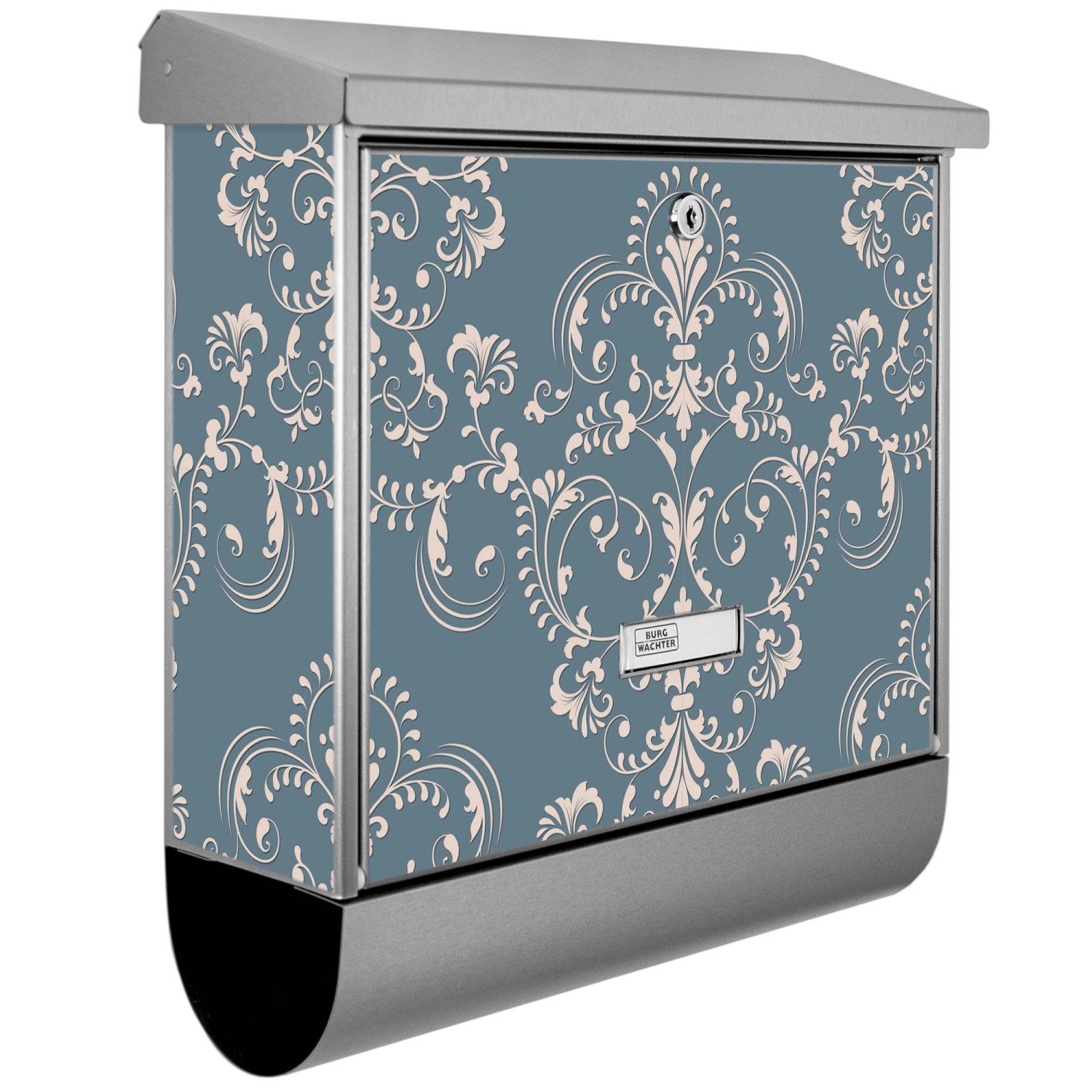 Banjado Briefkasten Edelstahl 38x39x12cm Mit Zeitungsfach Inkl. Montagematerial Motiv Royal Creme Blau Banjado Briefkasten Edelstahl 38x39x12cm Mit Zeitungsfach Inkl. Montagematerial Motiv Royal Creme Blau von Banjado