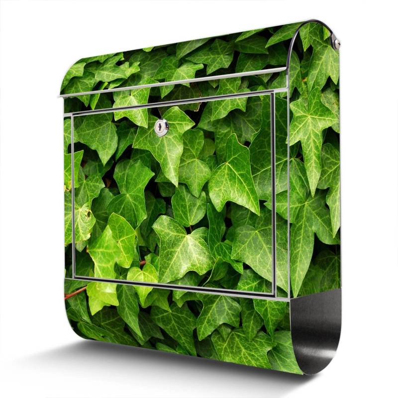 Banjado Briefkasten Edelstahl 38x43x12.5cm Rostfrei Mit Zeitungsfach Mit Motiv Motiv Efeu von Banjado