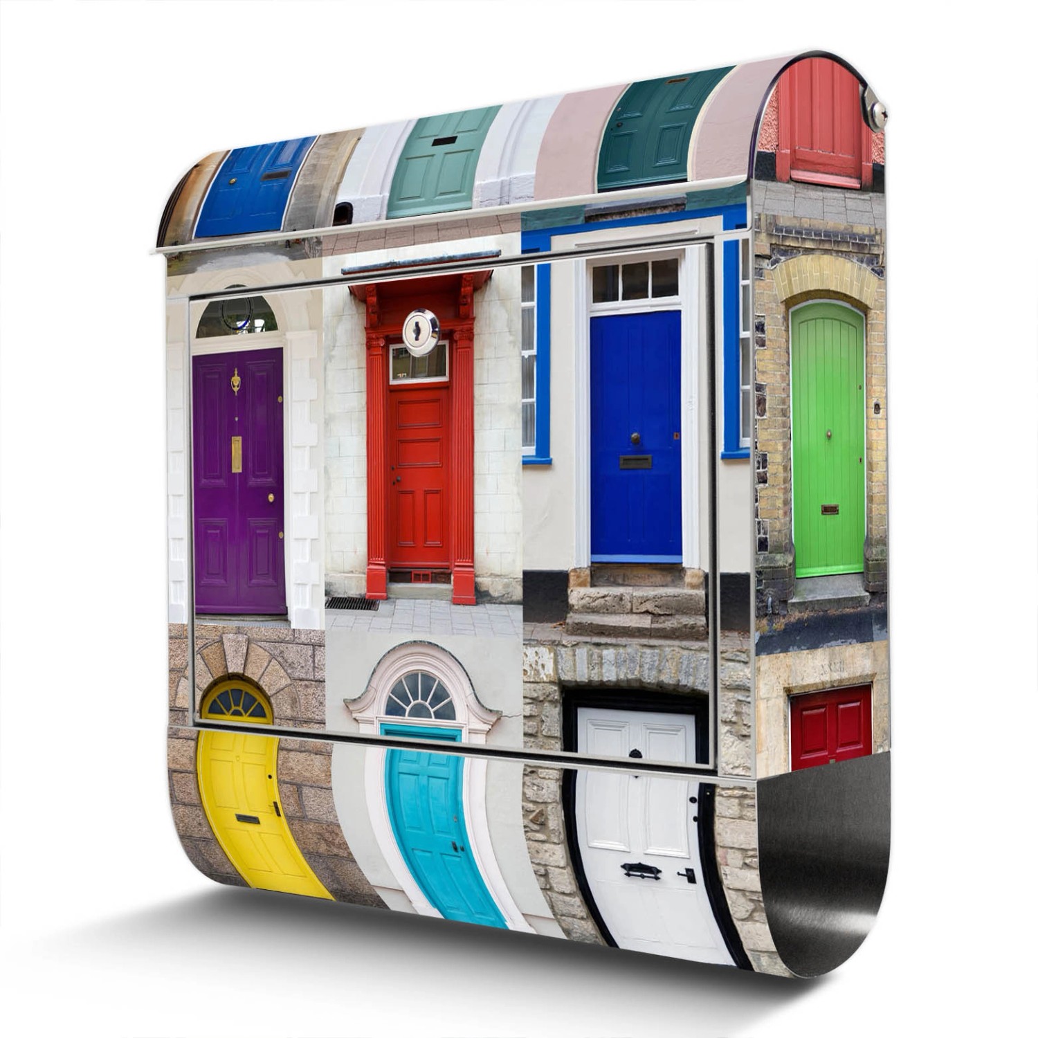 Banjado Briefkasten Edelstahl 38x43x12.5cm Rostfrei Mit Zeitungsfach Mit Motiv Motiv Türen von Banjado