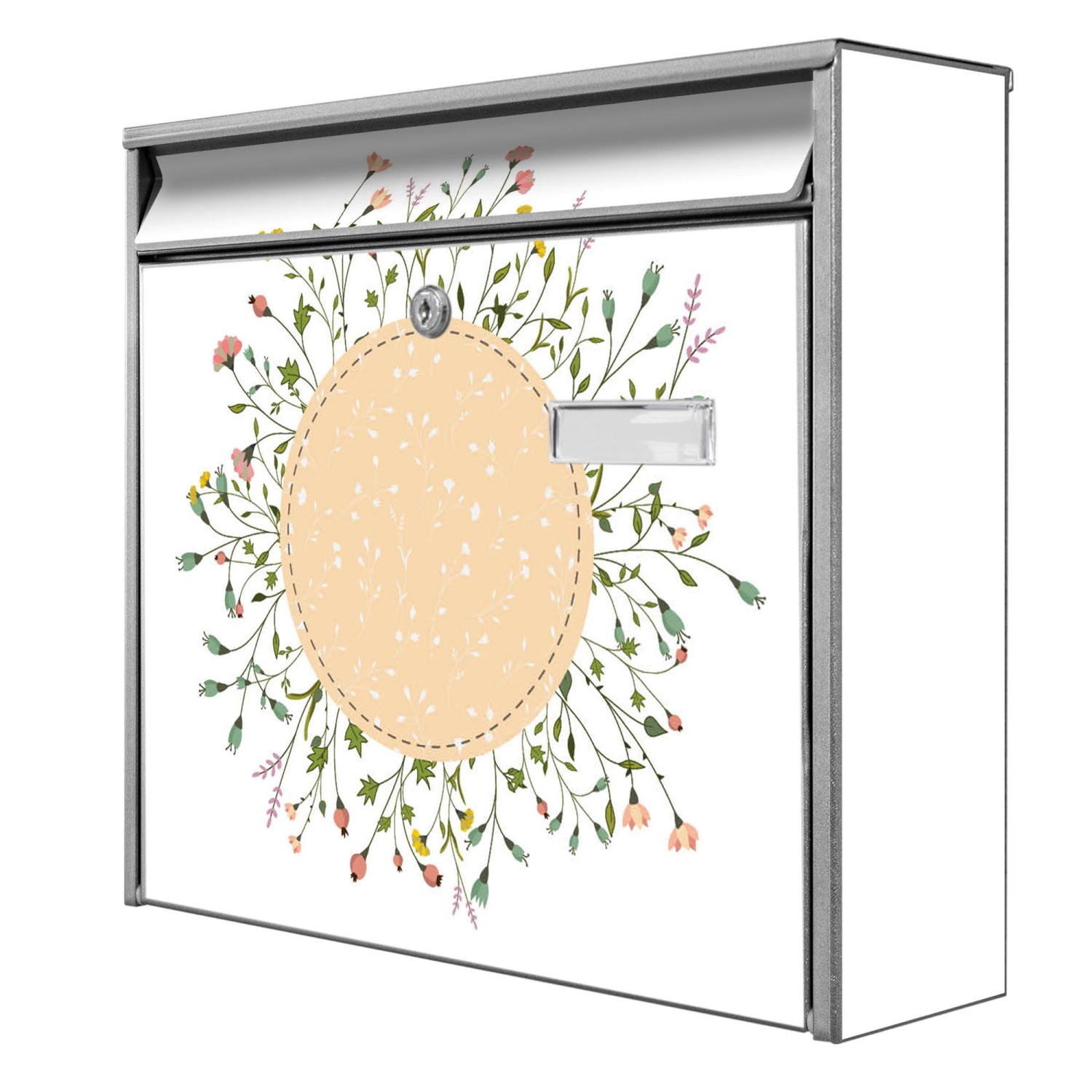 Banjado Briefkasten Silber 36.2x32.2x10cm Groß / Inkl. Montagematerial & 2 Schlüsseln / Mit Namensschild Motiv Hibiskus Kreis Banjado Briefkasten Silber 36.2x32.2x10cm Groß / Inkl. Montagematerial & 2 Schlüsseln / Mit Namensschild Motiv Hibiskus Kreis von Banjado