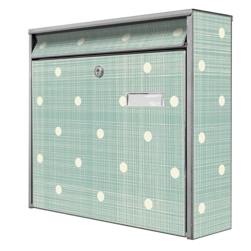Banjado Briefkasten Silber 36.2x32.2x10cm Groß / Inkl. Montagematerial & 2 Schlüsseln / Mit Namensschild Motiv Punkte Lindgrün Banjado Briefkasten Silber 36.2x32.2x10cm Groß / Inkl. Montagematerial & 2 Schlüsseln / Mit Namensschild Motiv Punkte Lindgrün von Banjado
