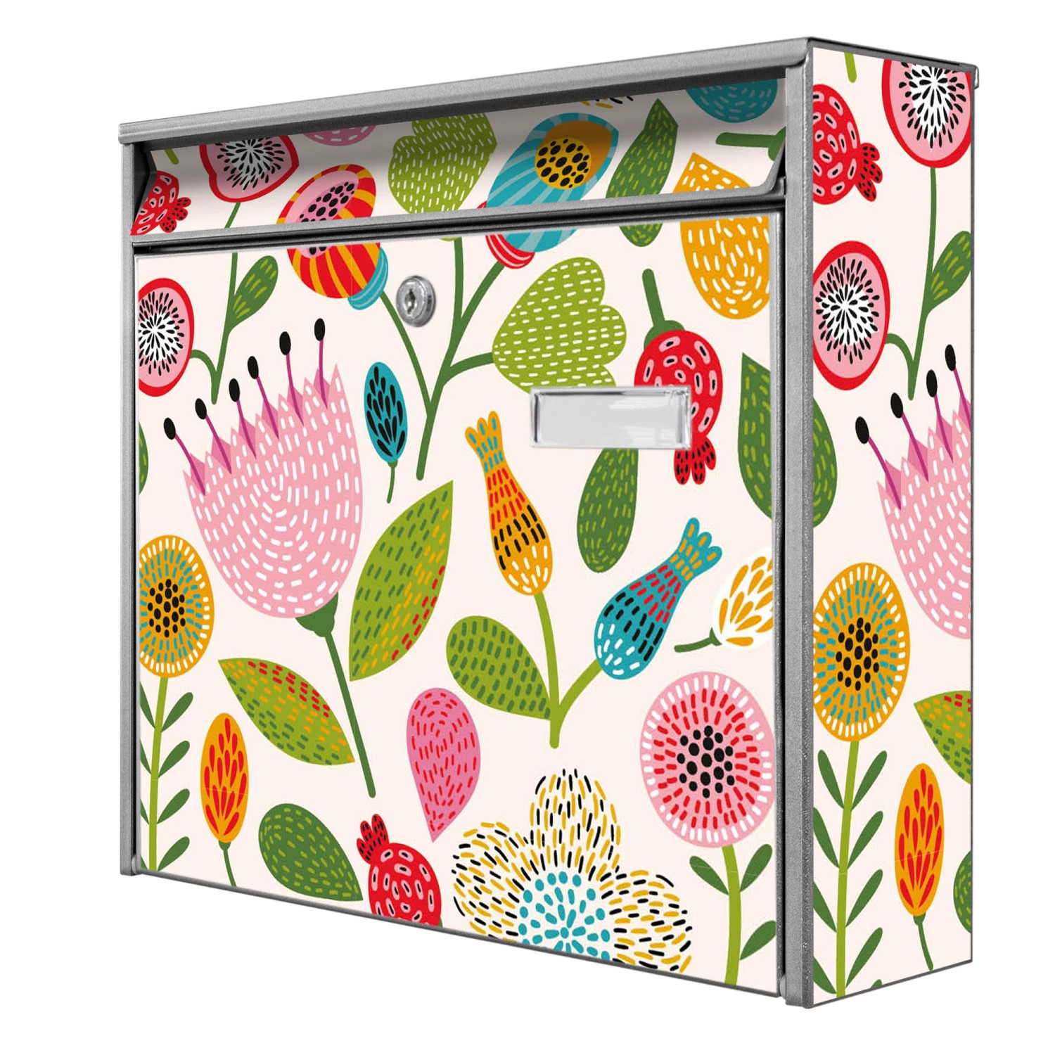 Banjado Briefkasten Silber 36.2x32.2x10cm Groß / Inkl. Montagematerial & 2 Schlüsseln / Mit Namensschild Motiv Rosa Kelch Hell Banjado Briefkasten Silber 36.2x32.2x10cm Groß / Inkl. Montagematerial & 2 Schlüsseln / Mit Namensschild Motiv Rosa Kelch Hell von Banjado