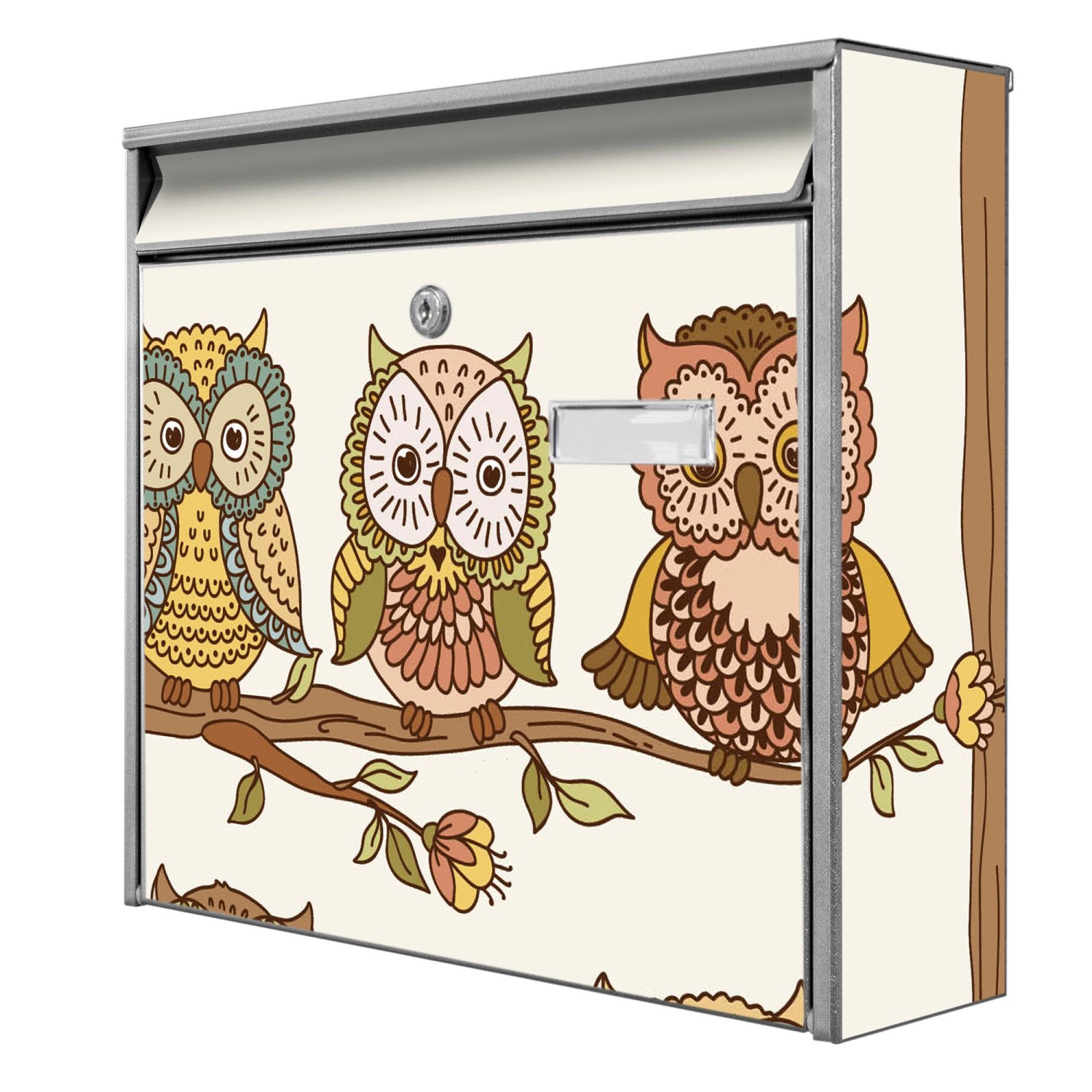 Banjado Briefkasten Silber 36.2x32.2x10cm Groß / Inkl. Montagematerial & 2 Schlüsseln / Mit Namensschild Motiv Zehn-Augen-Prinzip Banjado Briefkasten Silber 36.2x32.2x10cm Groß / Inkl. Montagematerial & 2 Schlüsseln / Mit Namensschild Motiv Zehn-Augen-Prinzip von Banjado