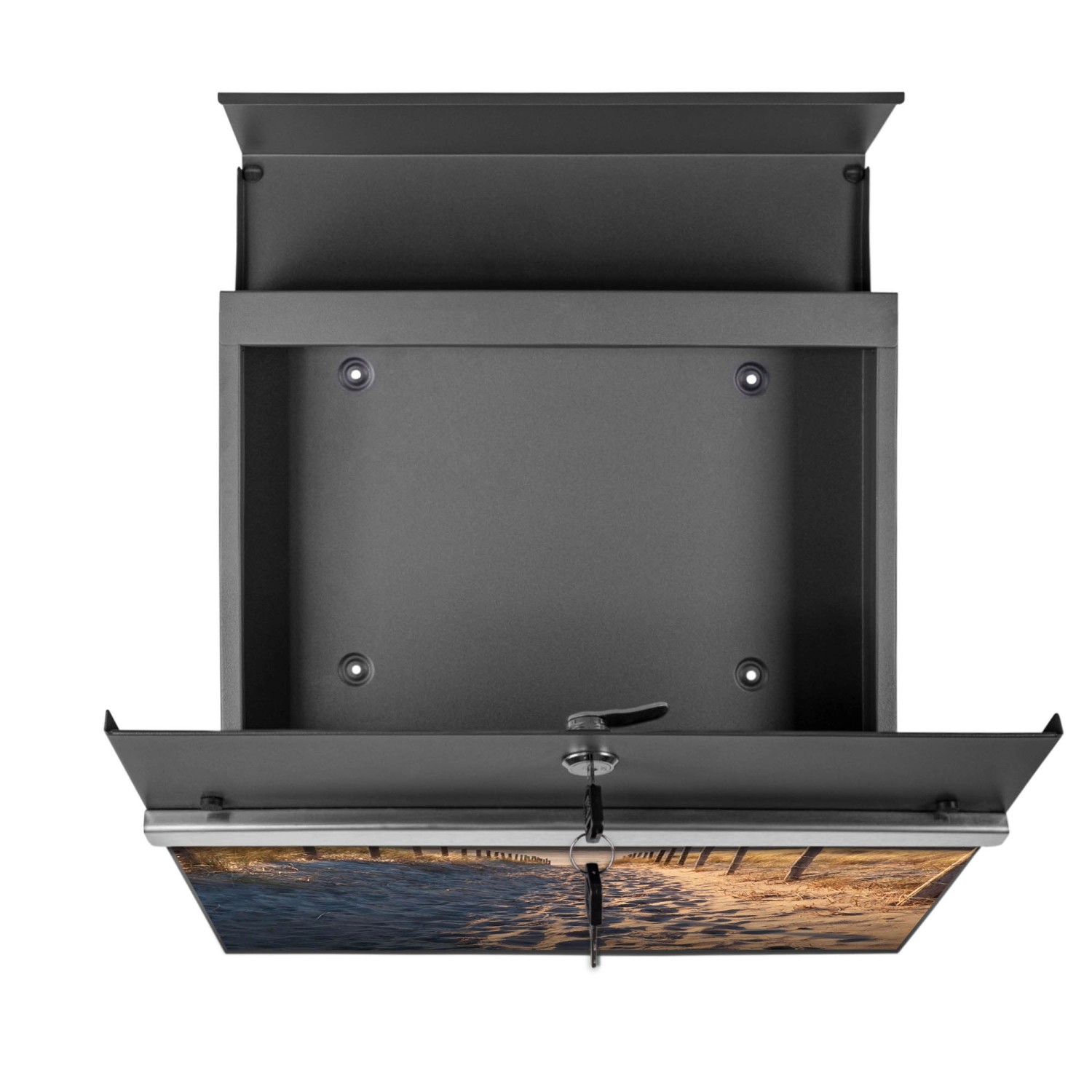 Banjado Briefkasten Anthrazit 37x37x10.5cm Groß / Inkl. Montagematerial & 2 Schlüsseln Motiv Nordseestrand Banjado Briefkasten Anthrazit 37x37x10.5cm Groß / Inkl. Montagematerial & 2 Schlüsseln Motiv Nordseestrand von Banjado