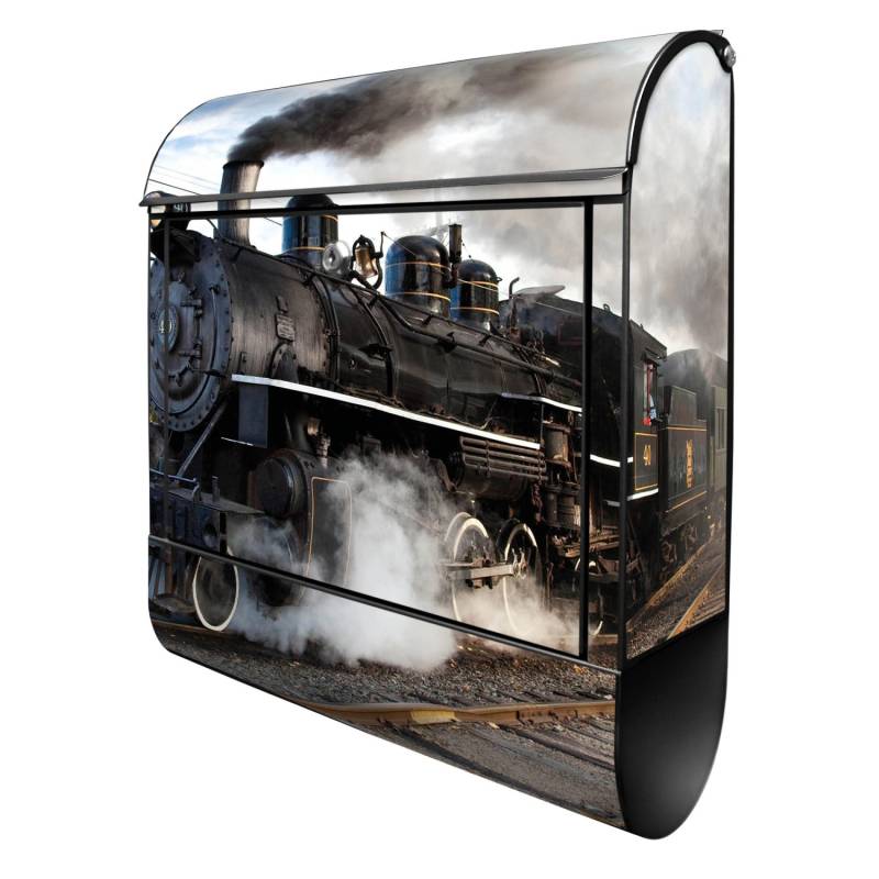 Banjado Design Briefkasten Schwarz Pulverbeschichtet, 39x47x14cm, 2 Schlüssel, Mit Zeitungsfach Motiv Dampflok Banjado Design Briefkasten Schwarz Pulverbeschichtet, 39x47x14cm, 2 Schlüssel, Mit Zeitungsfach Motiv Dampflok von Banjado