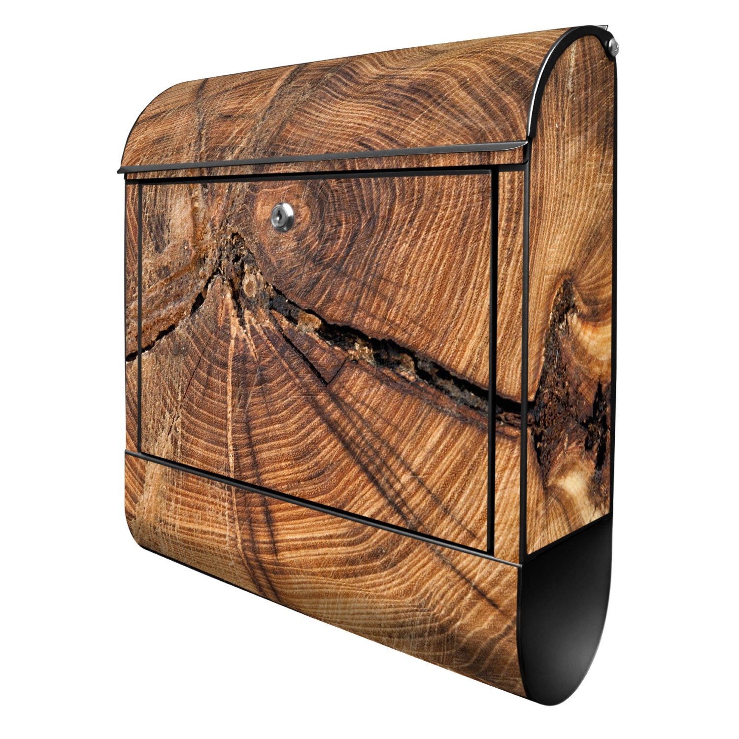 Banjado Design Briefkasten Schwarz Pulverbeschichtet, 39x47x14cm, 2 Schlüssel, Mit Zeitungsfach Motiv Jahresringe Banjado Design Briefkasten Schwarz Pulverbeschichtet, 39x47x14cm, 2 Schlüssel, Mit Zeitungsfach Motiv Jahresringe von Banjado