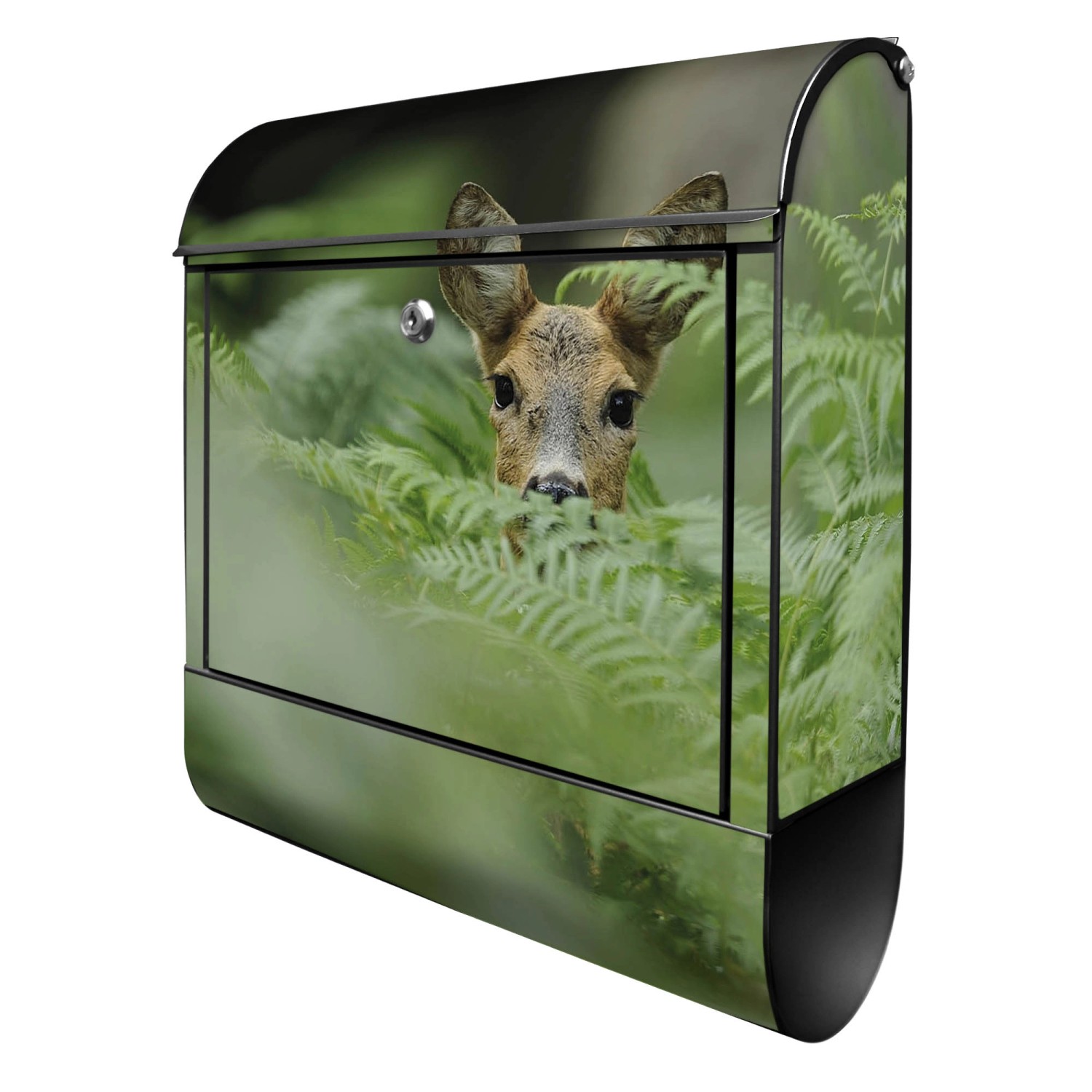 Banjado Design Briefkasten Schwarz Pulverbeschichtet, 39x47x14cm, 2 Schlüssel, Mit Zeitungsfach Motiv Reh Banjado Design Briefkasten Schwarz Pulverbeschichtet, 39x47x14cm, 2 Schlüssel, Mit Zeitungsfach Motiv Reh von Banjado
