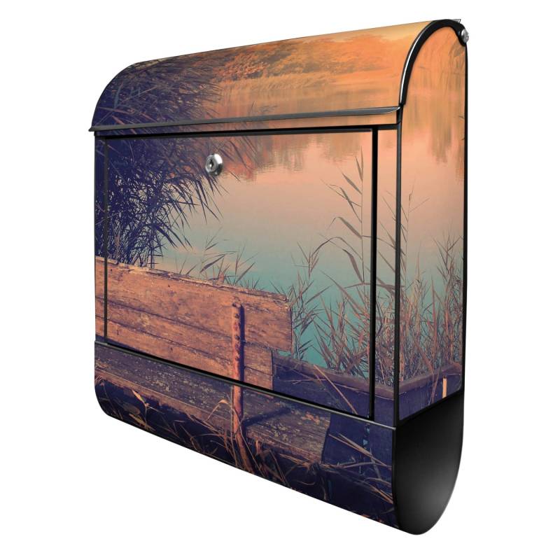 Banjado Design Briefkasten Schwarz Pulverbeschichtet 39x47x14cm 2 Schlüssel Mit Zeitungsfach Motiv Bank Am See Banjado Design Briefkasten Schwarz Pulverbeschichtet 39x47x14cm 2 Schlüssel Mit Zeitungsfach Motiv Bank Am See von Banjado