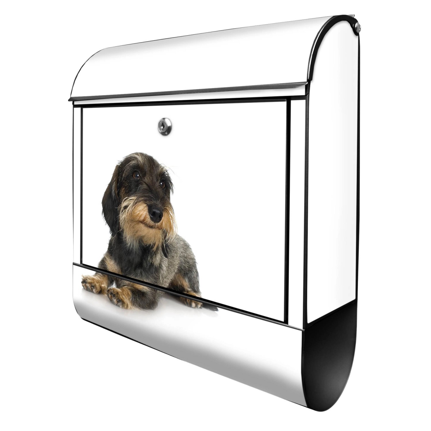 Banjado Design Briefkasten Schwarz Pulverbeschichtet 39x47x14cm 2 Schlüssel Mit Zeitungsfach Motiv Dackel Banjado Design Briefkasten Schwarz Pulverbeschichtet 39x47x14cm 2 Schlüssel Mit Zeitungsfach Motiv Dackel von Banjado