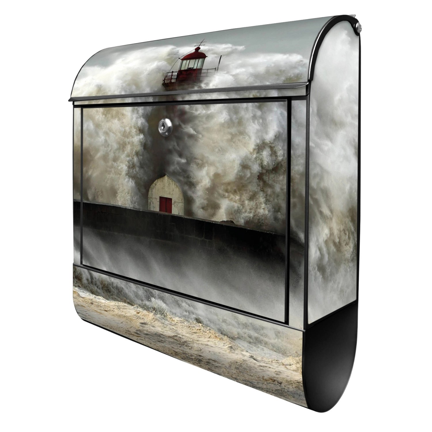 Banjado Design Briefkasten Schwarz Pulverbeschichtet 39x47x14cm 2 Schlüssel Mit Zeitungsfach Motiv Fels In Der Brandung Banjado Design Briefkasten Schwarz Pulverbeschichtet 39x47x14cm 2 Schlüssel Mit Zeitungsfach Motiv Fels In Der Brandung von Banjado