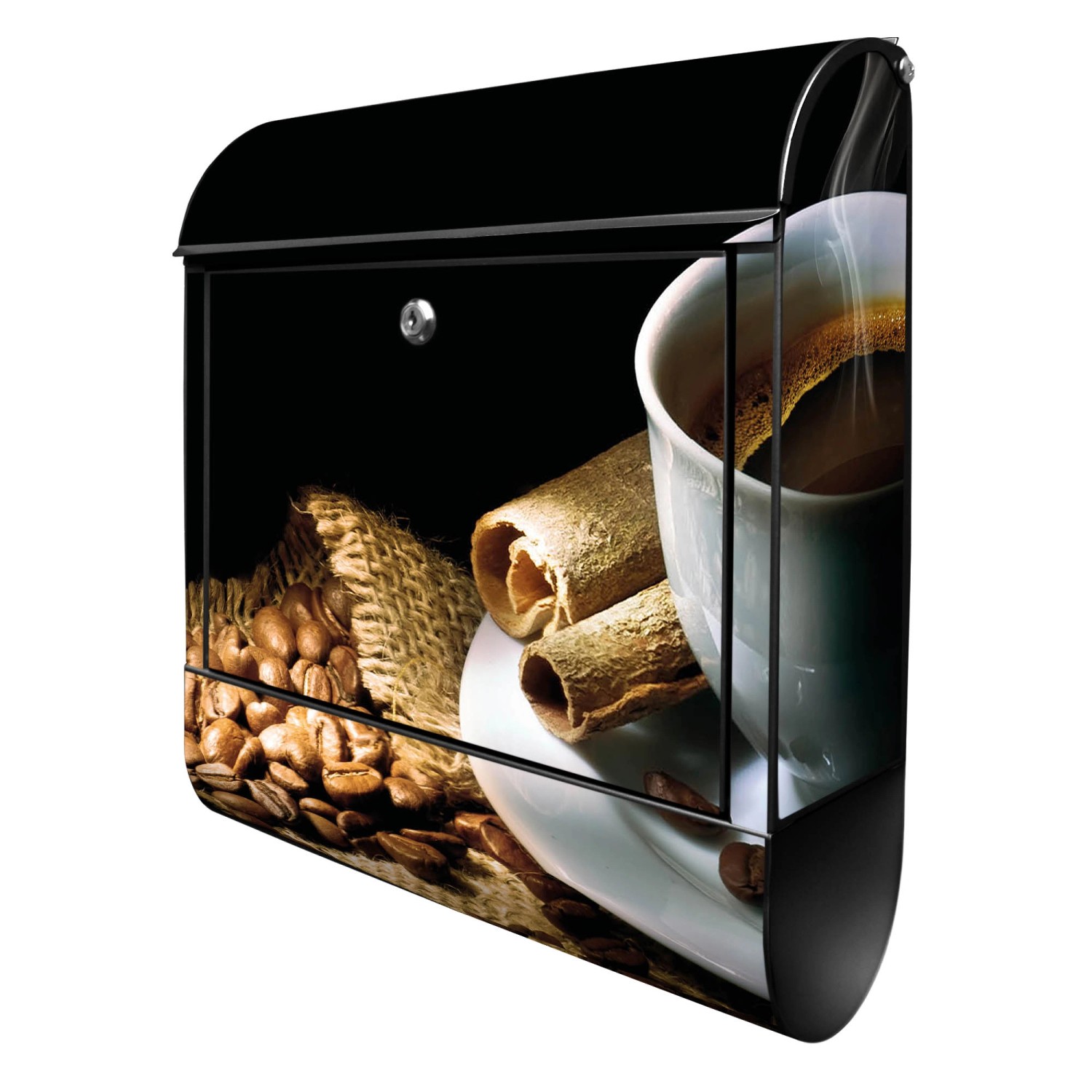 Banjado Design Briefkasten Schwarz Pulverbeschichtet 39x47x14cm 2 Schlüssel Mit Zeitungsfach Motiv Hot Coffee Banjado Design Briefkasten Schwarz Pulverbeschichtet 39x47x14cm 2 Schlüssel Mit Zeitungsfach Motiv Hot Coffee von Banjado