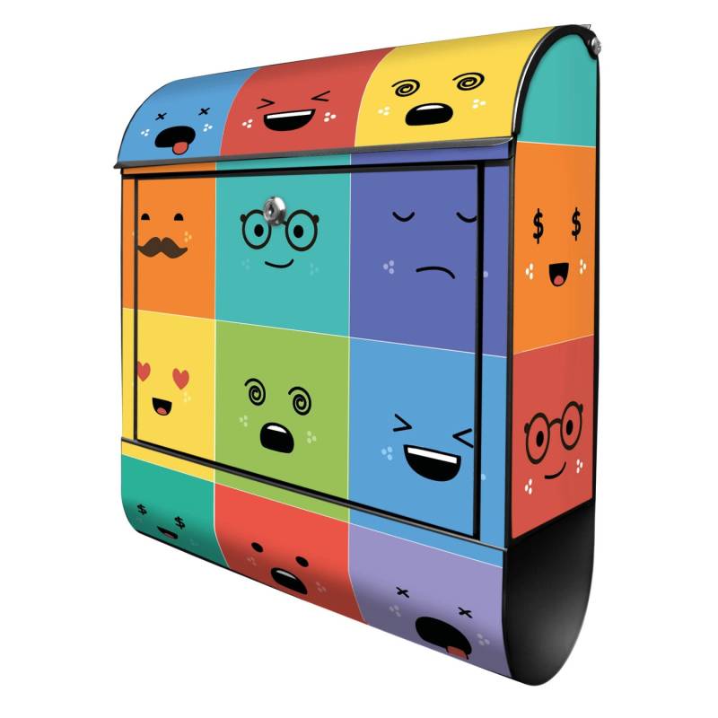 Banjado Design Briefkasten Schwarz Pulverbeschichtet 39x47x14cm 2 Schlüssel Mit Zeitungsfach Motiv Neun Keinenasen Banjado Design Briefkasten Schwarz Pulverbeschichtet 39x47x14cm 2 Schlüssel Mit Zeitungsfach Motiv Neun Keinenasen von Banjado