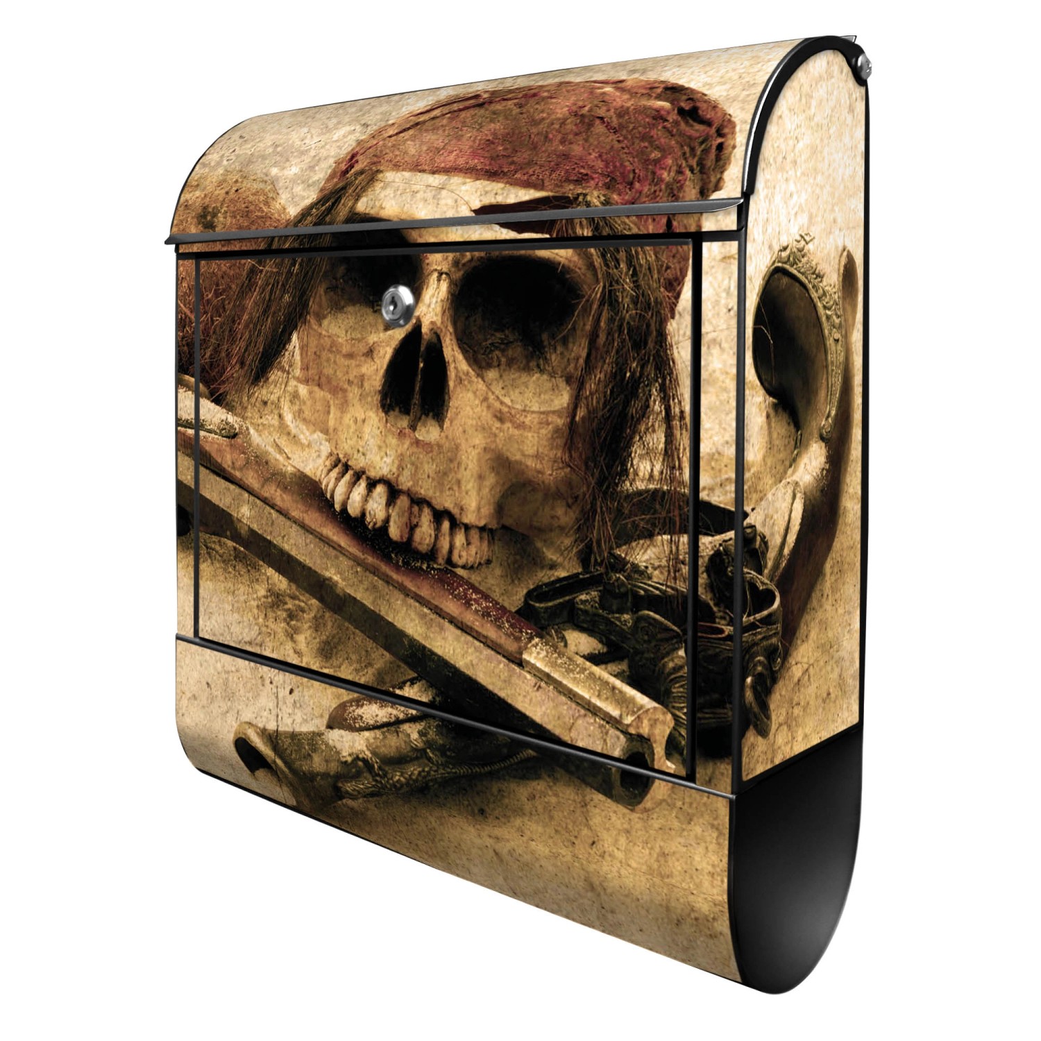 Banjado Design Briefkasten Schwarz Pulverbeschichtet 39x47x14cm 2 Schlüssel Mit Zeitungsfach Motiv Pirat Banjado Design Briefkasten Schwarz Pulverbeschichtet 39x47x14cm 2 Schlüssel Mit Zeitungsfach Motiv Pirat von Banjado