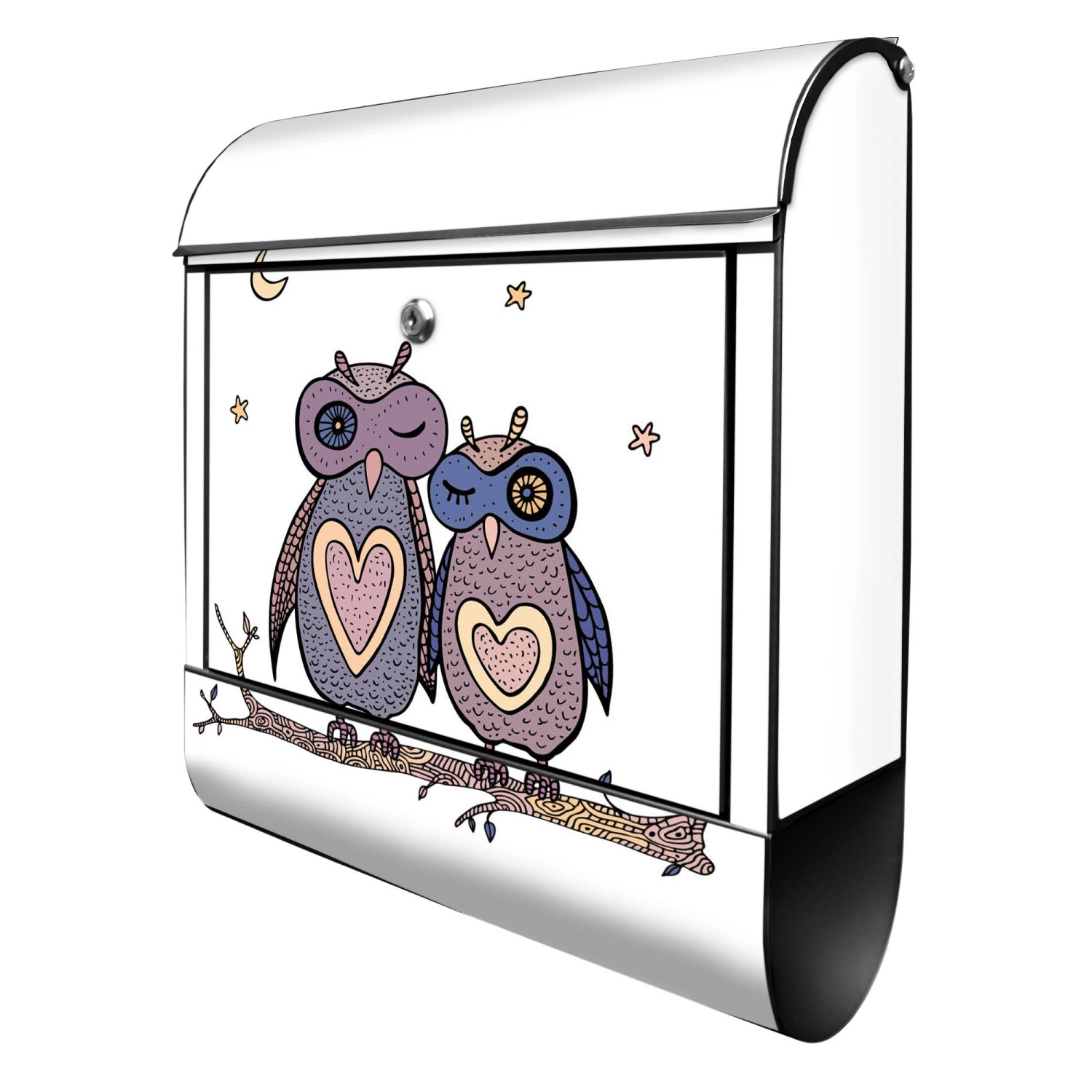 Banjado Design Briefkasten Schwarz Pulverbeschichtet 39x47x14cm 2 Schlüssel Mit Zeitungsfach Motiv Verliebte Eulen Banjado Design Briefkasten Schwarz Pulverbeschichtet 39x47x14cm 2 Schlüssel Mit Zeitungsfach Motiv Verliebte Eulen von Banjado