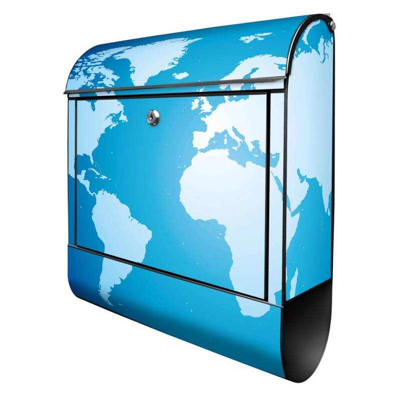 Banjado Design Briefkasten Schwarz Pulverbeschichtet 39x47x14cm 2 Schlüssel Mit Zeitungsfach Motiv Weltkarte Banjado Design Briefkasten Schwarz Pulverbeschichtet 39x47x14cm 2 Schlüssel Mit Zeitungsfach Motiv Weltkarte von Banjado