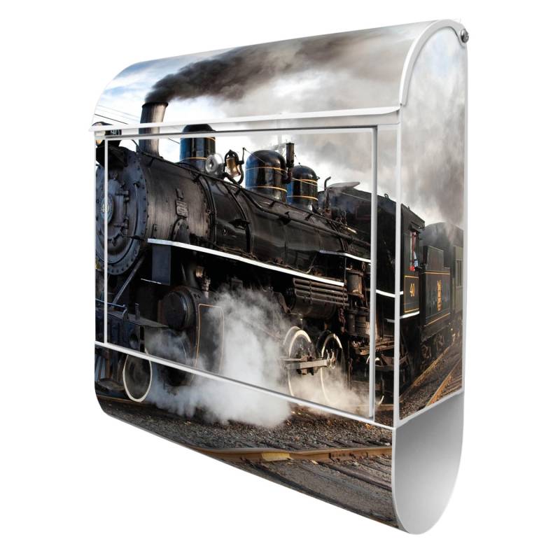 Banjado Design Briefkasten Silber Pulverbeschichtet, 39x47x14cm, 2 Schlüssel, Mit Zeitungsfach Motiv Dampflok Banjado Design Briefkasten Silber Pulverbeschichtet, 39x47x14cm, 2 Schlüssel, Mit Zeitungsfach Motiv Dampflok von Banjado