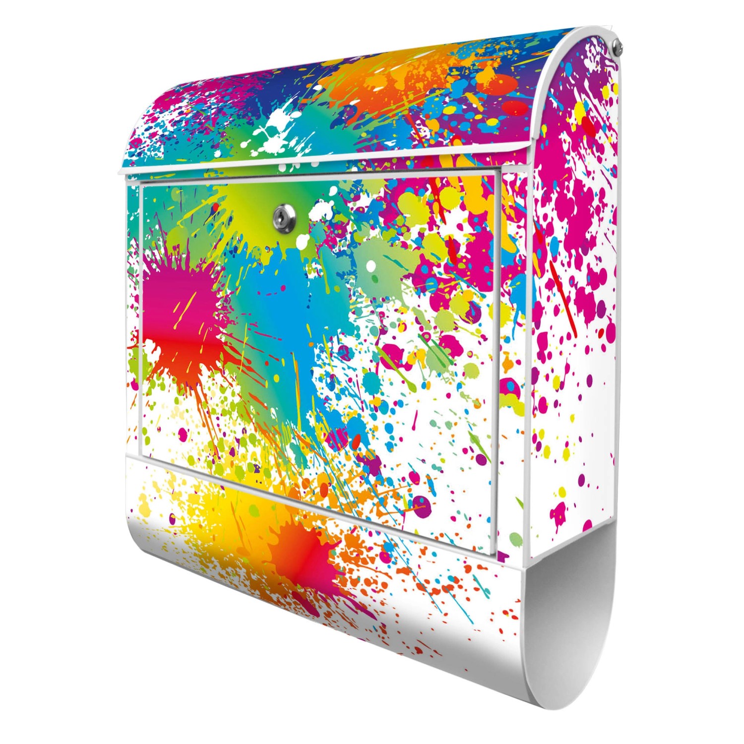 Banjado Design Briefkasten Silber Pulverbeschichtet, 39x47x14cm, 2 Schlüssel, Mit Zeitungsfach Motiv Farbspritzer Banjado Design Briefkasten Silber Pulverbeschichtet, 39x47x14cm, 2 Schlüssel, Mit Zeitungsfach Motiv Farbspritzer von Banjado