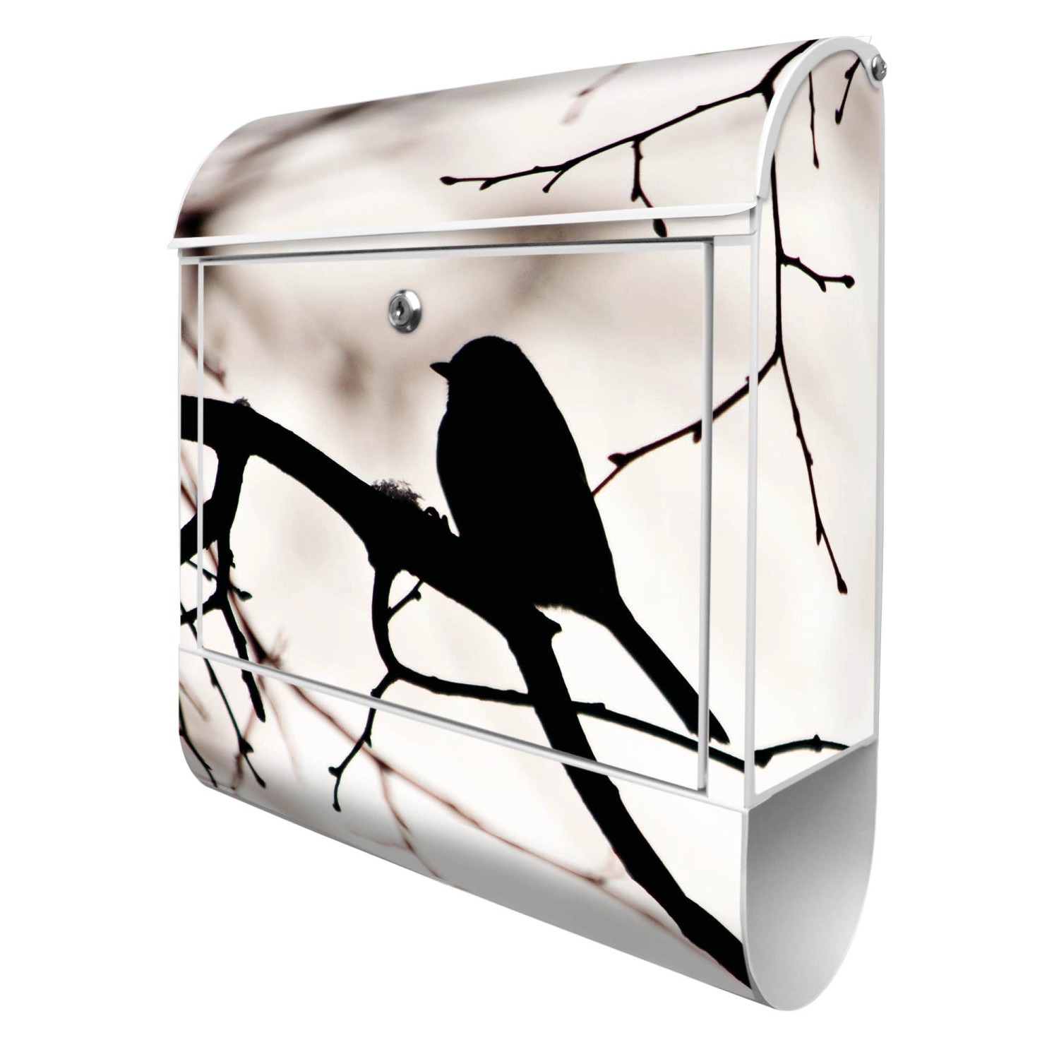 Banjado Design Briefkasten Silber Pulverbeschichtet, 39x47x14cm, 2 Schlüssel, Mit Zeitungsfach Motiv Früher Vogel Banjado Design Briefkasten Silber Pulverbeschichtet, 39x47x14cm, 2 Schlüssel, Mit Zeitungsfach Motiv Früher Vogel von Banjado