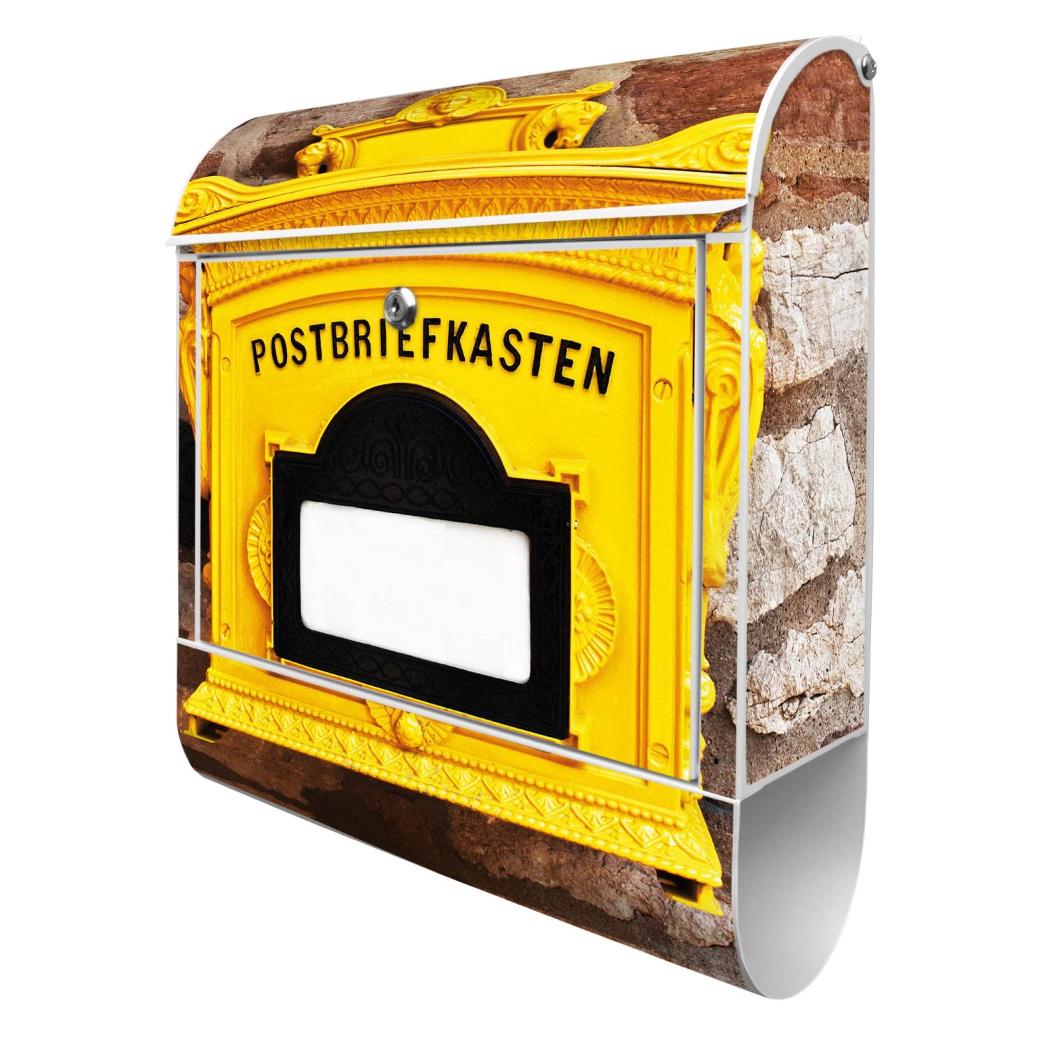 Banjado Design Briefkasten Silber Pulverbeschichtet, 39x47x14cm, 2 Schlüssel, Mit Zeitungsfach Motiv Historischer Postkasten Banjado Design Briefkasten Silber Pulverbeschichtet, 39x47x14cm, 2 Schlüssel, Mit Zeitungsfach Motiv Historischer Postkasten von Banjado