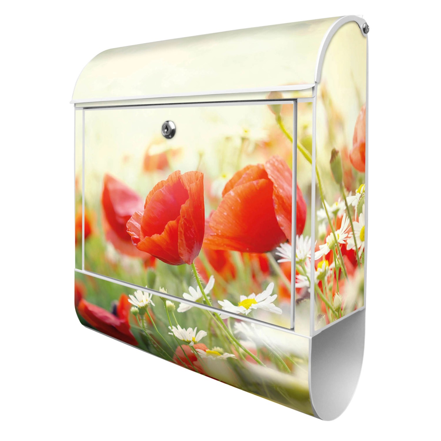 Banjado Design Briefkasten Silber Pulverbeschichtet, 39x47x14cm, 2 Schlüssel, Mit Zeitungsfach Motiv Kamille Und Mohn Banjado Design Briefkasten Silber Pulverbeschichtet, 39x47x14cm, 2 Schlüssel, Mit Zeitungsfach Motiv Kamille Und Mohn von Banjado