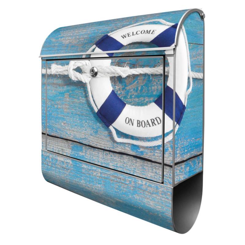 Banjado Design Briefkasten Silber Pulverbeschichtet 39x47x14cm 2 Schlüssel Mit Zeitungsfach Motiv Blauer Rettungsring Banjado Design Briefkasten Silber Pulverbeschichtet 39x47x14cm 2 Schlüssel Mit Zeitungsfach Motiv Blauer Rettungsring von Banjado