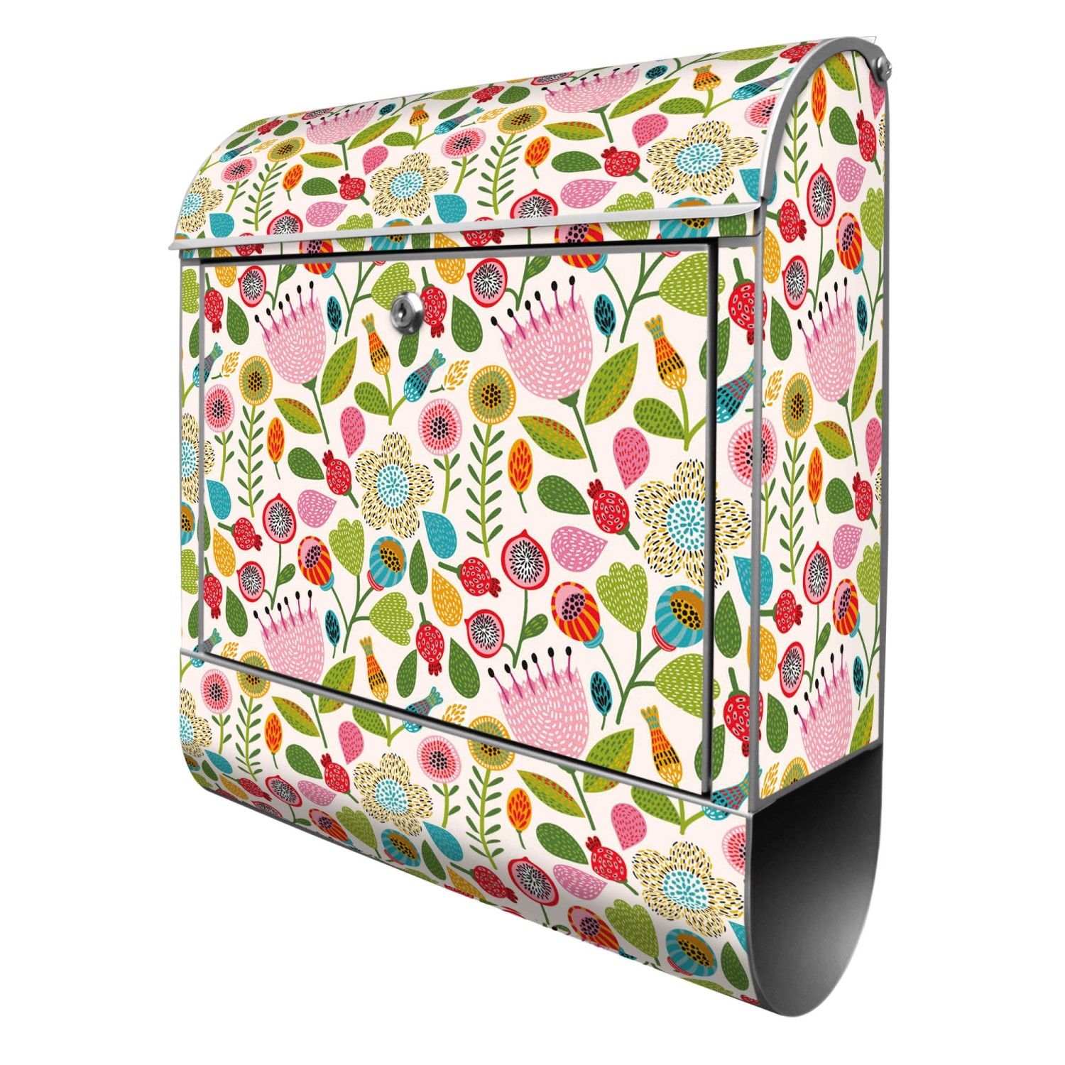 Banjado Design Briefkasten Silber Pulverbeschichtet 39x47x14cm 2 Schlüssel Mit Zeitungsfach Motiv Blumen Naiv Banjado Design Briefkasten Silber Pulverbeschichtet 39x47x14cm 2 Schlüssel Mit Zeitungsfach Motiv Blumen Naiv von Banjado
