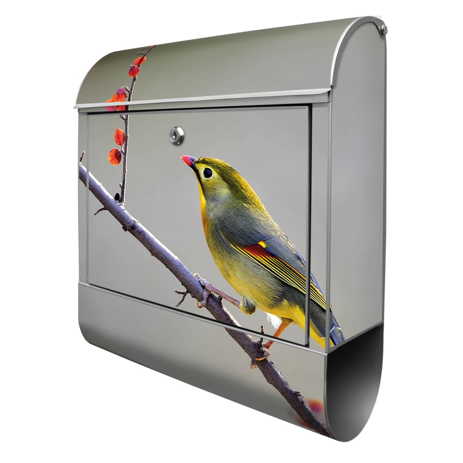 Banjado Design Briefkasten Silber Pulverbeschichtet 39x47x14cm 2 Schlüssel Mit Zeitungsfach Motiv Herbst Vogel Banjado Design Briefkasten Silber Pulverbeschichtet 39x47x14cm 2 Schlüssel Mit Zeitungsfach Motiv Herbst Vogel von Banjado