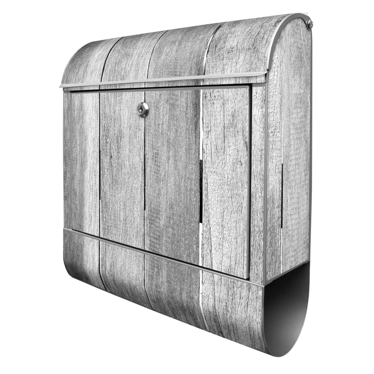 Banjado Design Briefkasten Silber Pulverbeschichtet 39x47x14cm 2 Schlüssel Mit Zeitungsfach Motiv Holz Monochrom Banjado Design Briefkasten Silber Pulverbeschichtet 39x47x14cm 2 Schlüssel Mit Zeitungsfach Motiv Holz Monochrom von Banjado