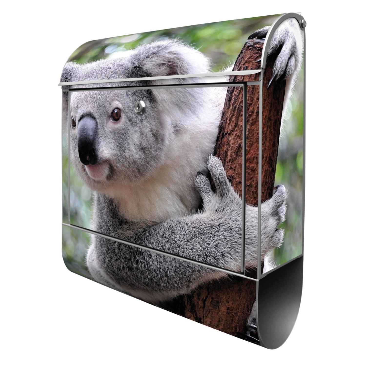 Banjado Design Briefkasten Silber Pulverbeschichtet 39x47x14cm 2 Schlüssel Mit Zeitungsfach Motiv Koala Banjado Design Briefkasten Silber Pulverbeschichtet 39x47x14cm 2 Schlüssel Mit Zeitungsfach Motiv Koala von Banjado