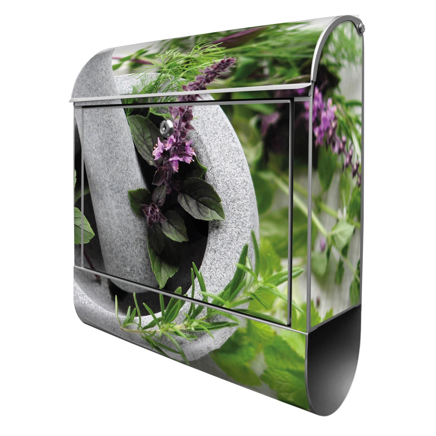 Banjado Design Briefkasten Silber Pulverbeschichtet 39x47x14cm 2 Schlüssel Mit Zeitungsfach Motiv Kräuter Banjado Design Briefkasten Silber Pulverbeschichtet 39x47x14cm 2 Schlüssel Mit Zeitungsfach Motiv Kräuter von Banjado