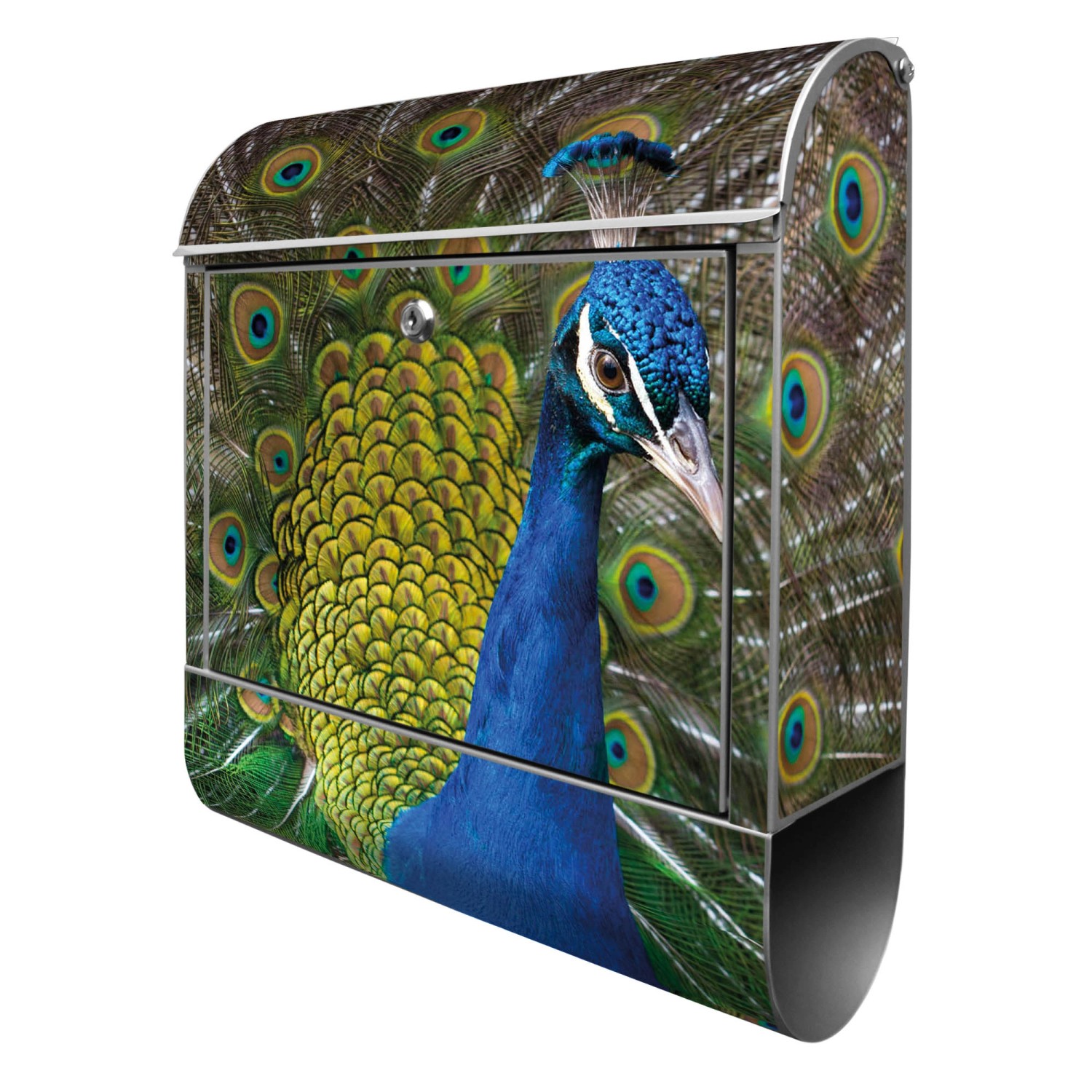 Banjado Design Briefkasten Silber Pulverbeschichtet 39x47x14cm 2 Schlüssel Mit Zeitungsfach Motiv Pfau Banjado Design Briefkasten Silber Pulverbeschichtet 39x47x14cm 2 Schlüssel Mit Zeitungsfach Motiv Pfau von Banjado
