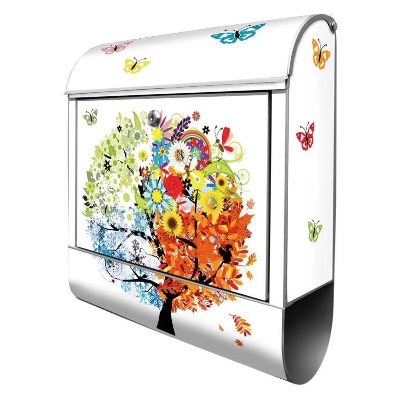 Banjado Design Briefkasten Silber Pulverbeschichtet 39x47x14cm 2 Schlüssel Mit Zeitungsfach Motiv Vier Jahreszeiten Banjado Design Briefkasten Silber Pulverbeschichtet 39x47x14cm 2 Schlüssel Mit Zeitungsfach Motiv Vier Jahreszeiten von Banjado