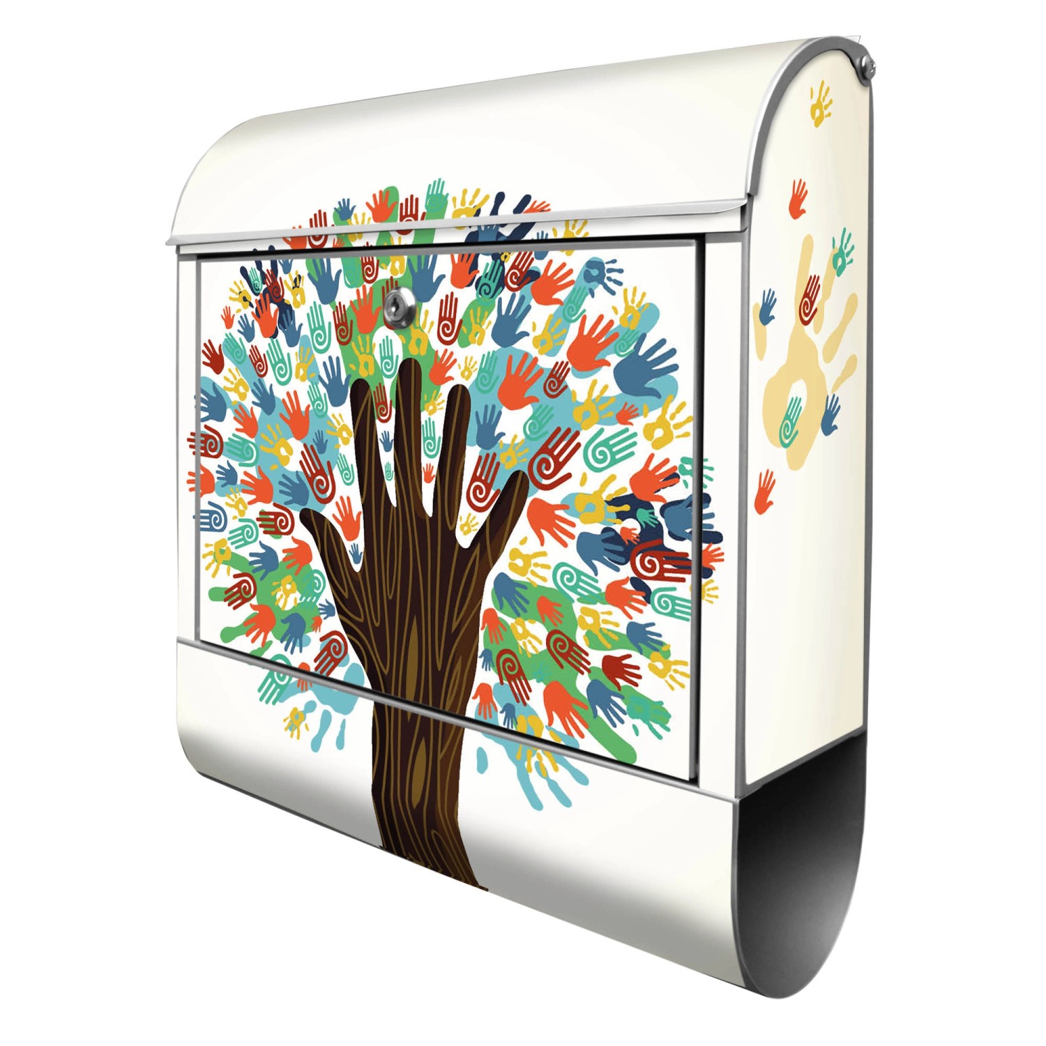 Banjado Design Briefkasten Silber Pulverbeschichtet 39x47x14cm 2 Schlüssel Mit Zeitungsfach Motiv We Are The World Banjado Design Briefkasten Silber Pulverbeschichtet 39x47x14cm 2 Schlüssel Mit Zeitungsfach Motiv We Are The World von Banjado